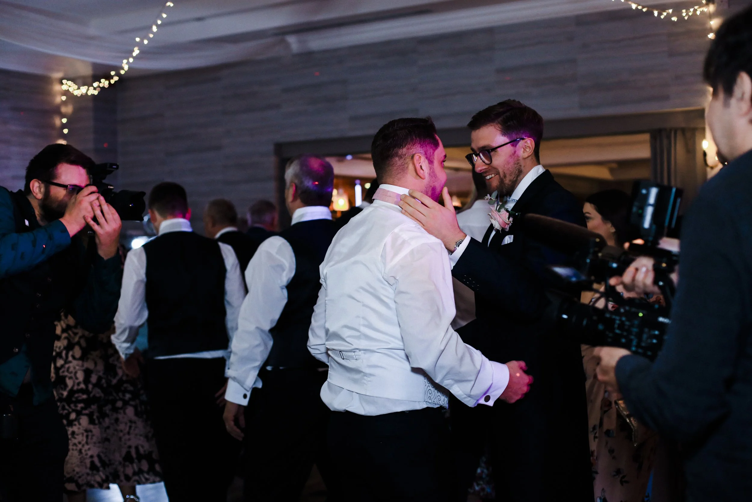 groom and best man Brook Hall hotel wedding photography