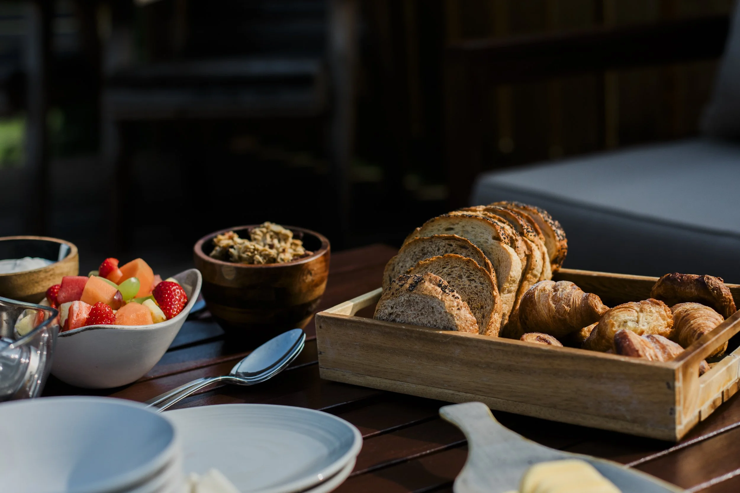 Close-Up of Wedding Breakfast - Tower Hill Barns Morning Preparations