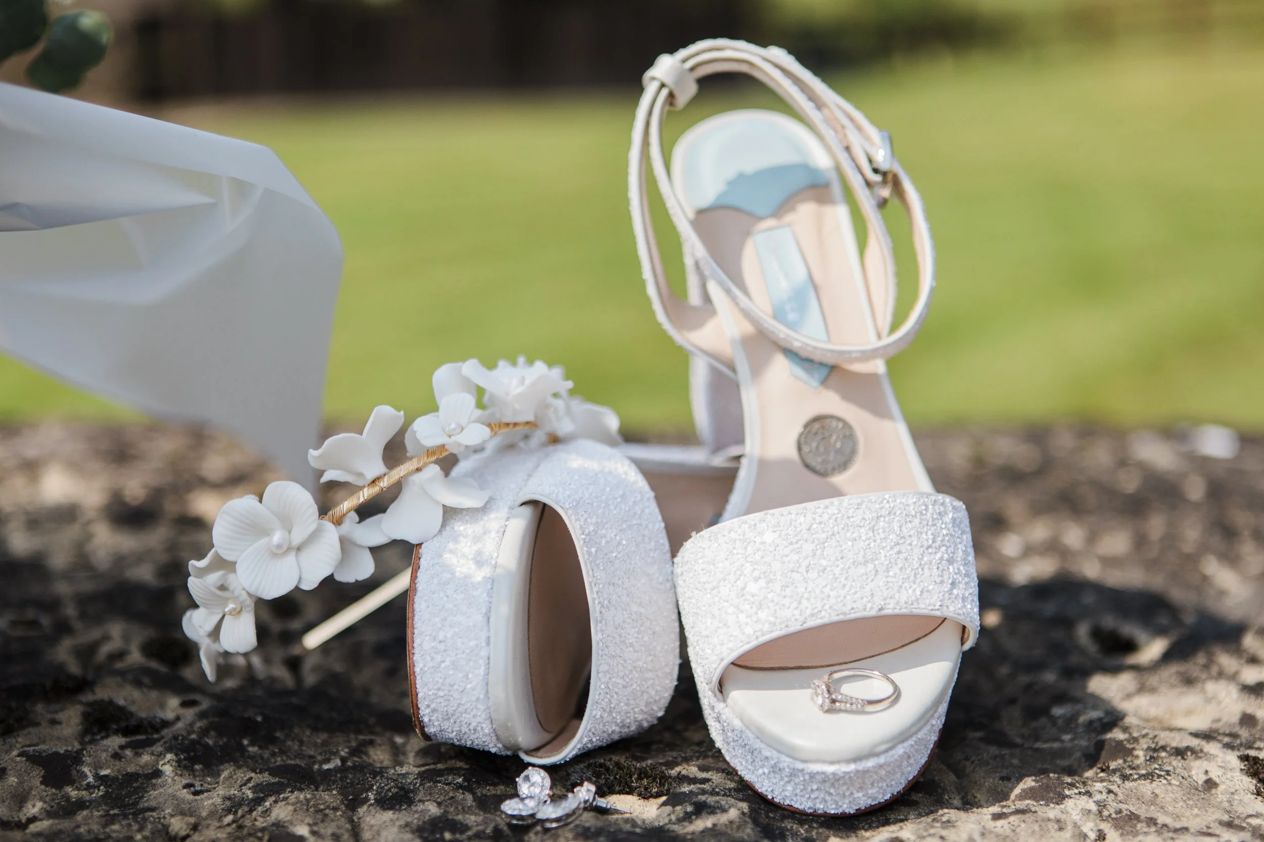 Bride’s Wedding Shoes with Hidden Meanings - Warm Glow at Tower Hill Barns