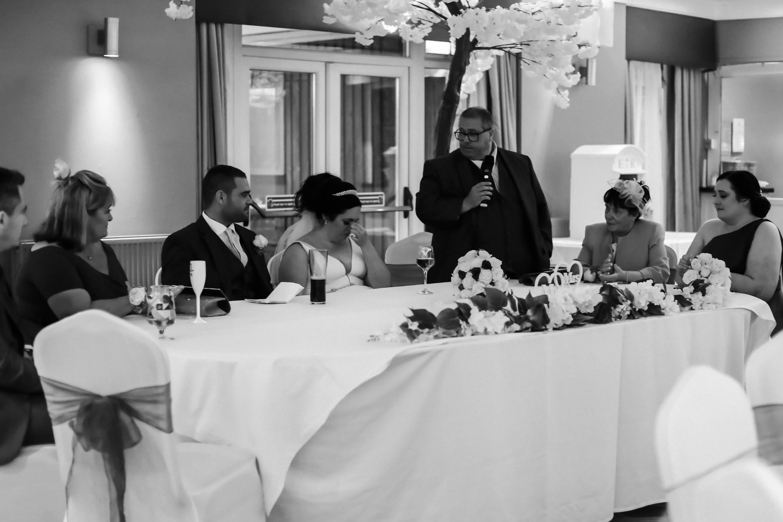 father of the bride speeches bride gets emotional Formby Hall Sefton Wedding Photography