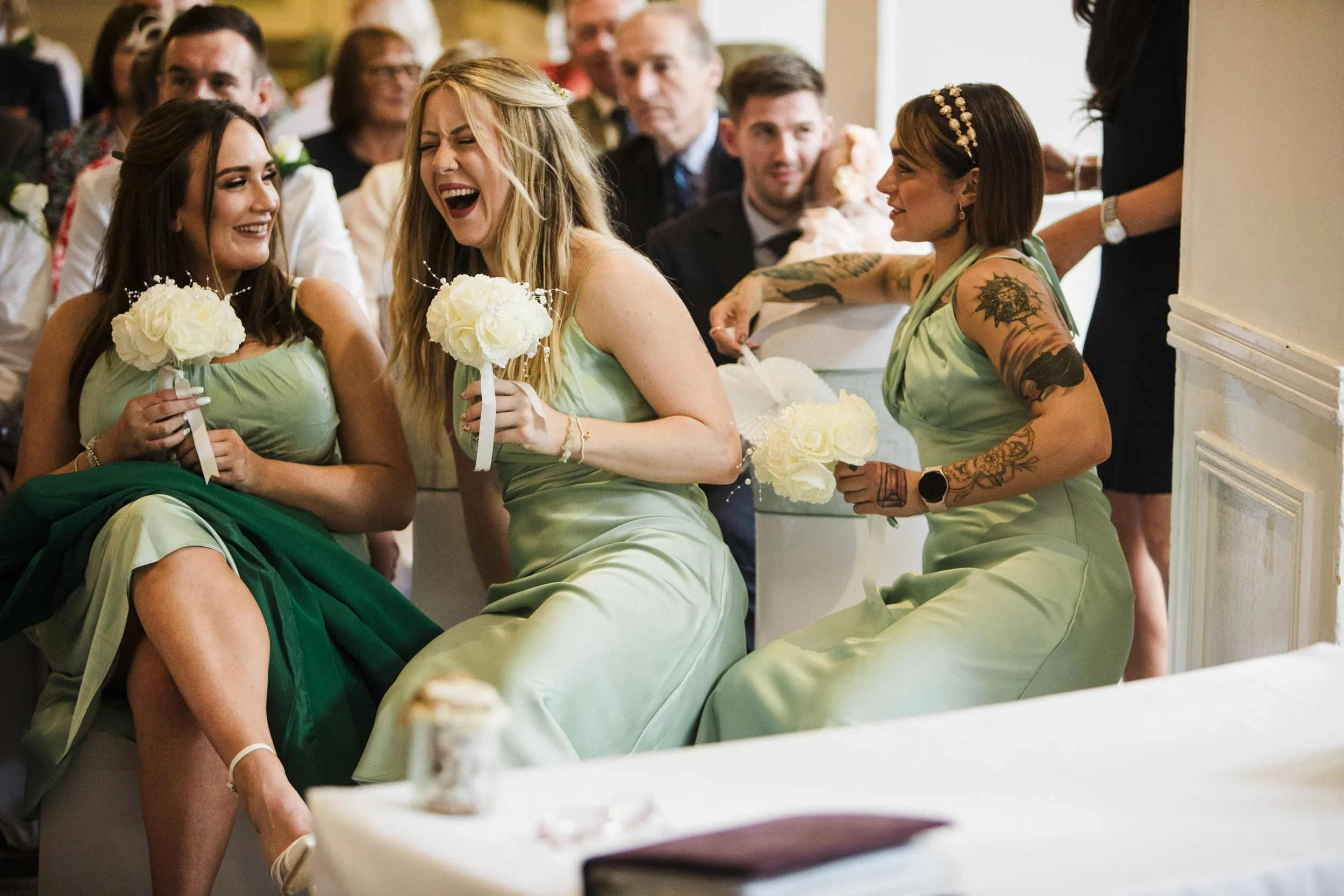 The Park Hotel Liverpool Wedding Photography: Joyful Bridesmaid Laughter