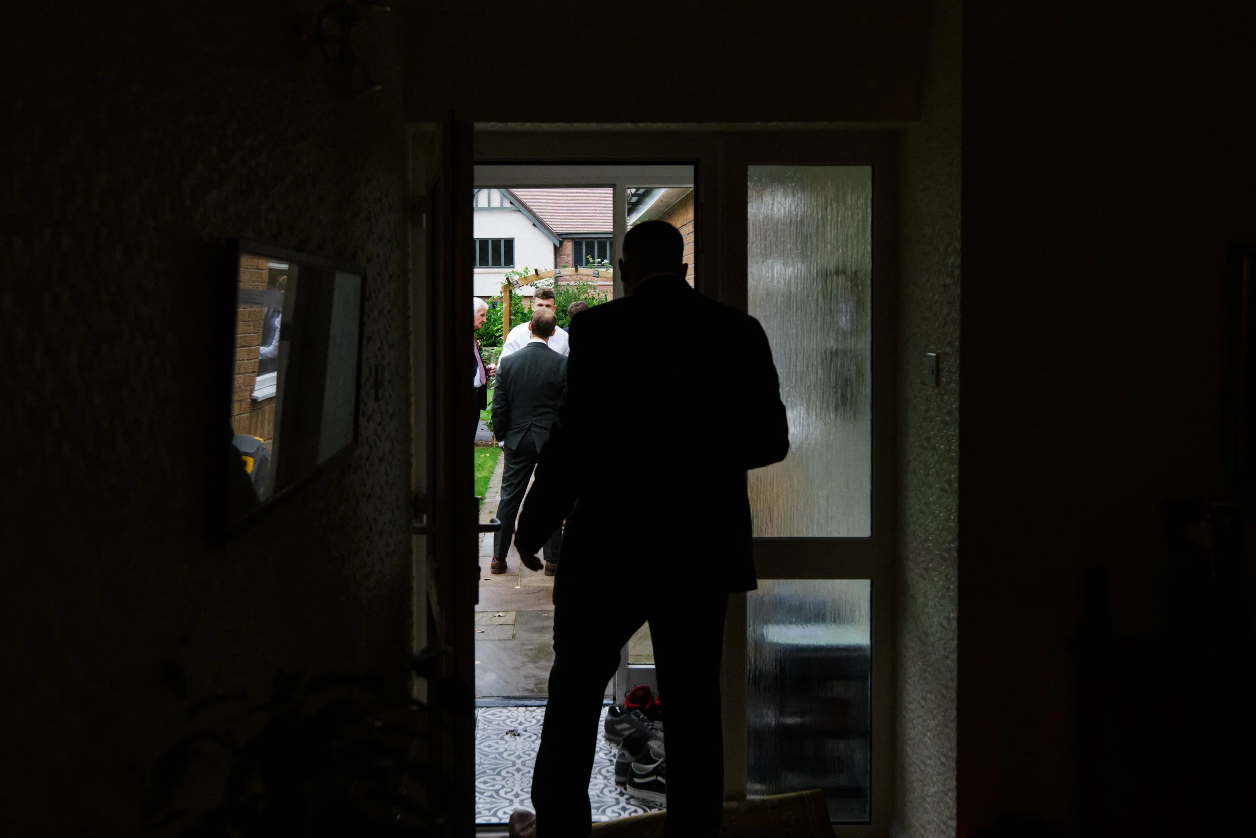 Full day wedding seeing the groom leave his front door to get to his ceremony in Crosby Liverpool wedding   