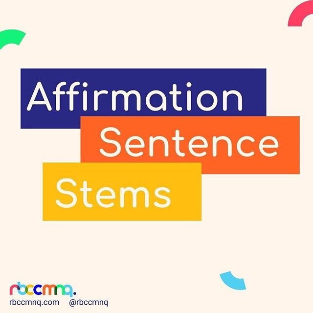 Affirmations stick when we truly believe them and embrace them as an identity. ⁣
⁣
They&rsquo;re also likely to stick when we repeat them often and adapt them to our learning style. ⁣
⁣
Swipe for some suggested affirmation sentence stems, and tips fo