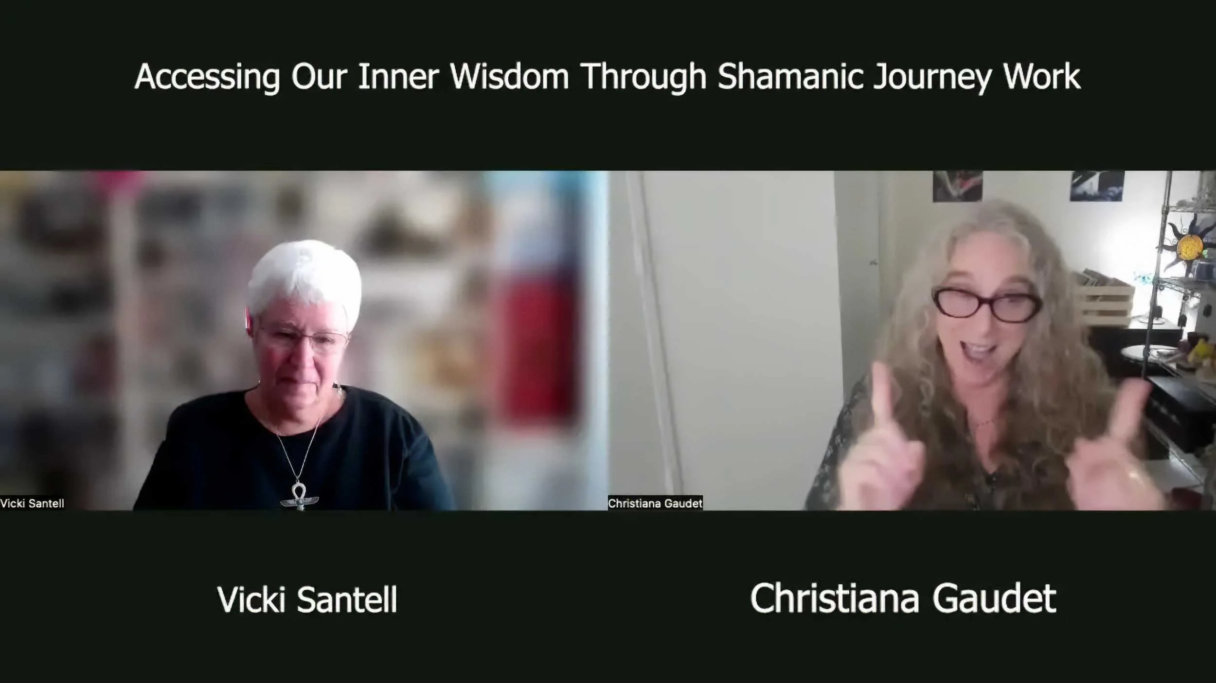 Vicki Santell and Christiana Gaudet record a presentation for virtual StaarCon 5 attendees.