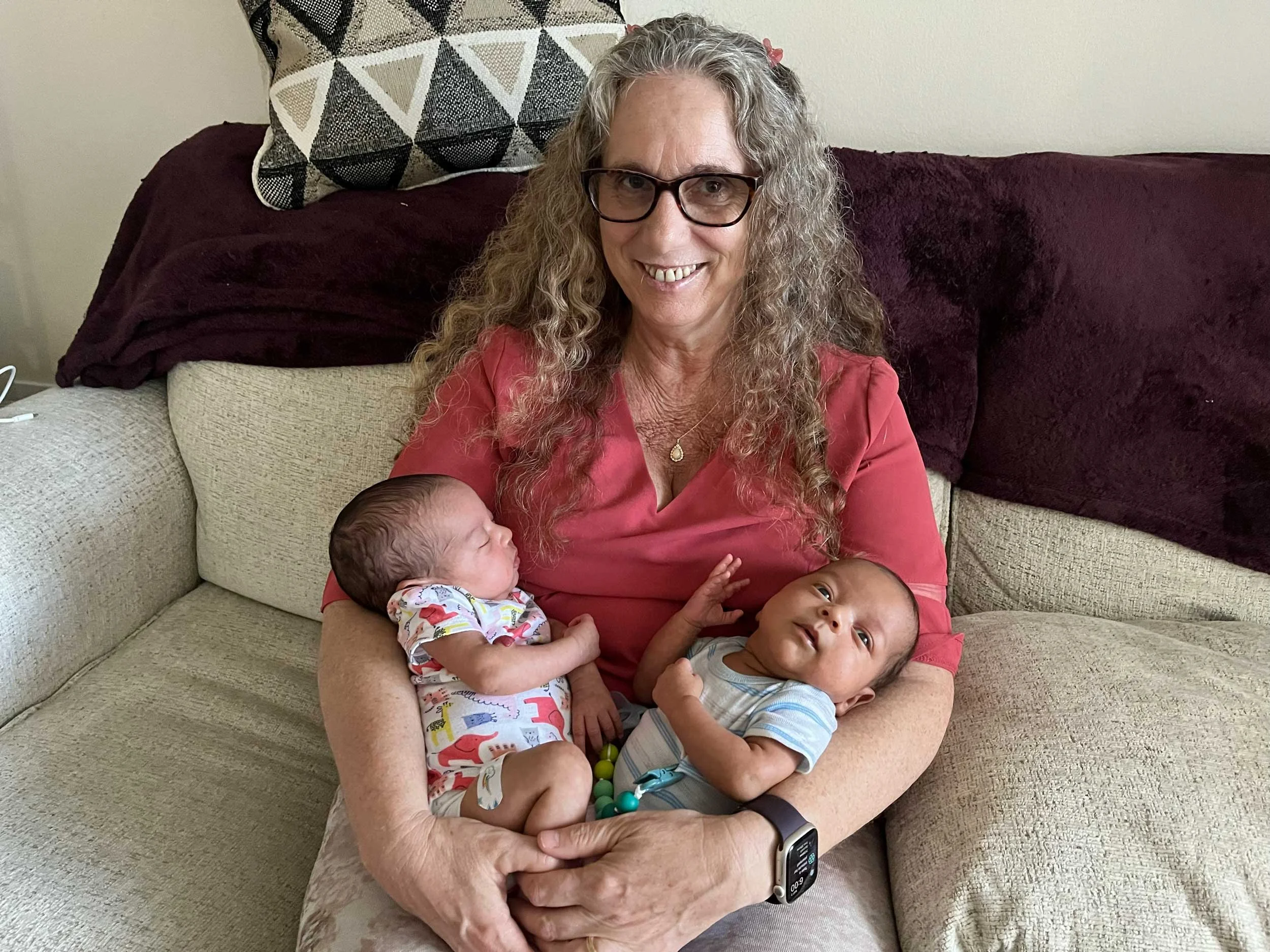 Christiana and her grandchildren when they were very young.