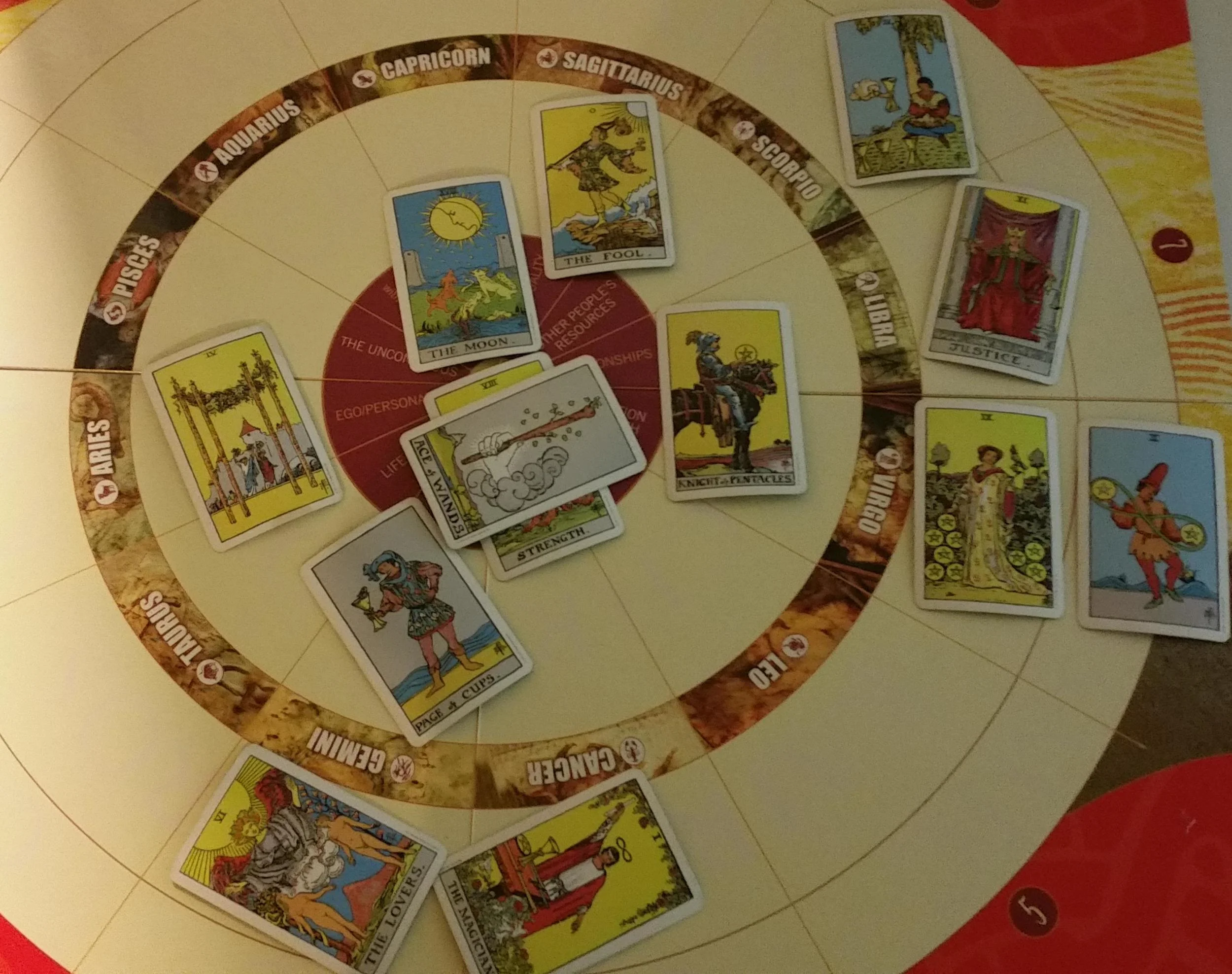 In the interest of showing all the cards in my chart, I didn't try to place them where they should be, exactly.