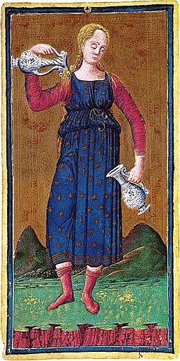 From Visconti Sforza Tarot, the world's first Temperance.