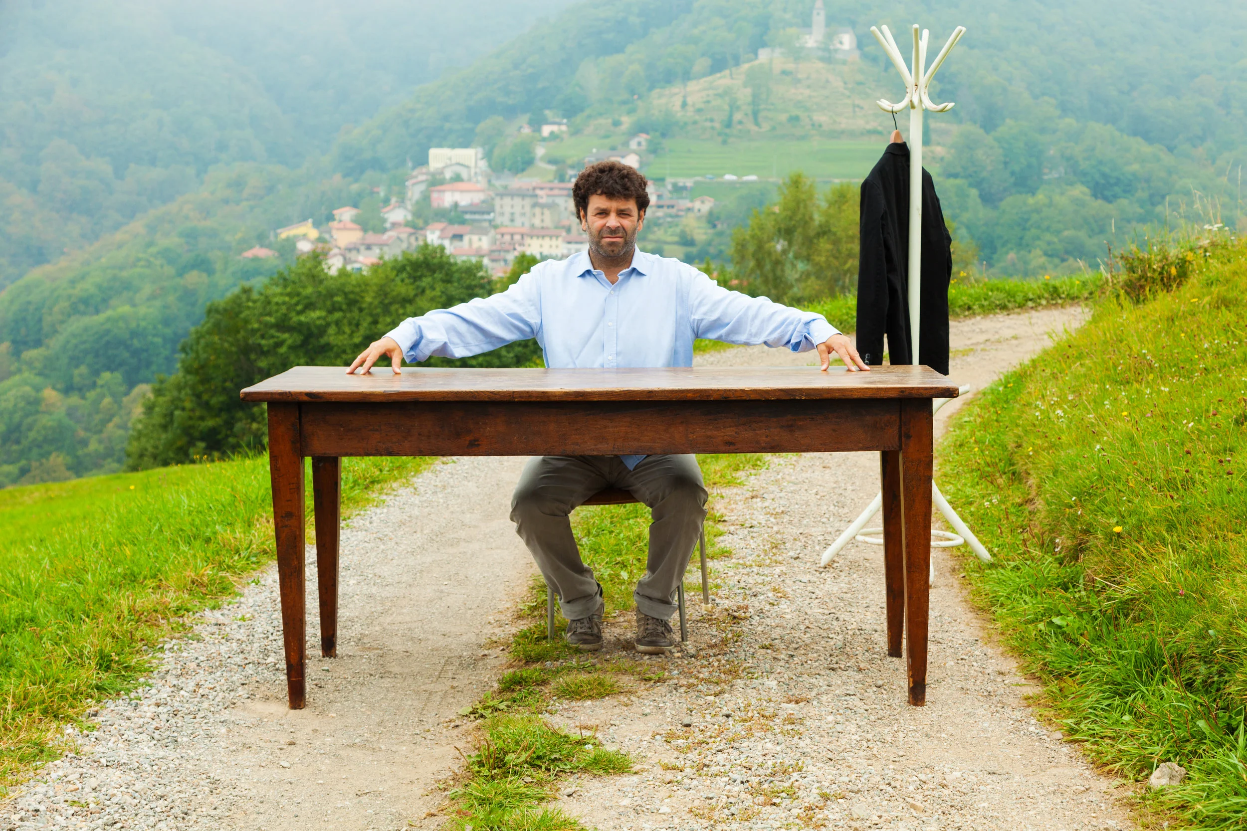 work place outdoors, in contact with nature