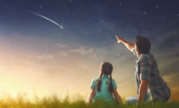 looking at falling star