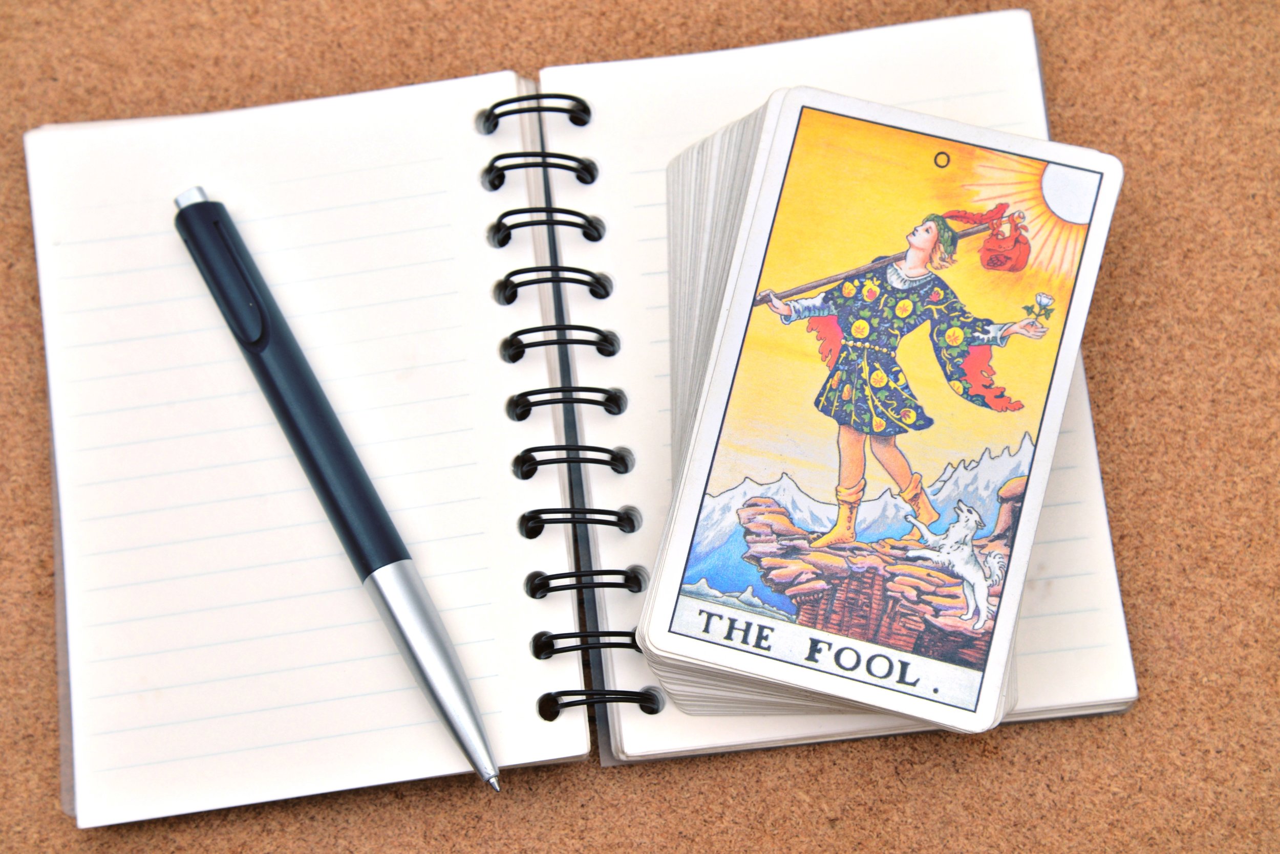 Tarot cards - The Fool , on book