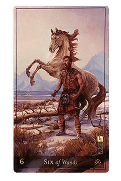 Six of Swords image from Tarot of the Divine Masculine by Vasich and Vasich, used with permission.
