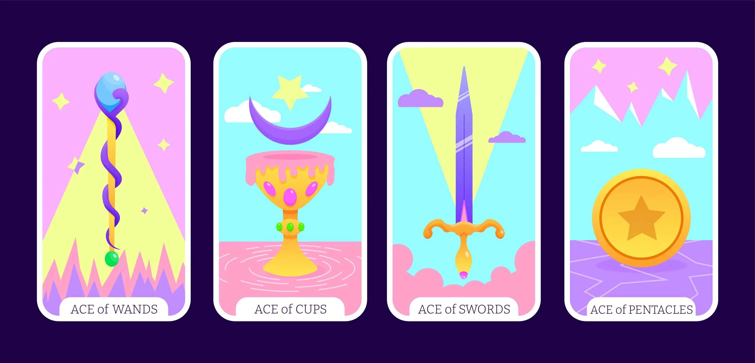 The Four Tarot Aces.