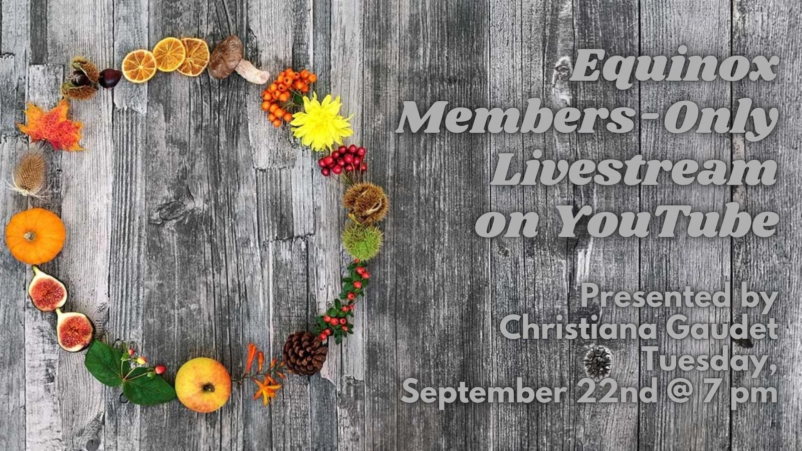 Tuesday, September 22, 7 pm ET: Equinox Members-Only Livestream on YouTube