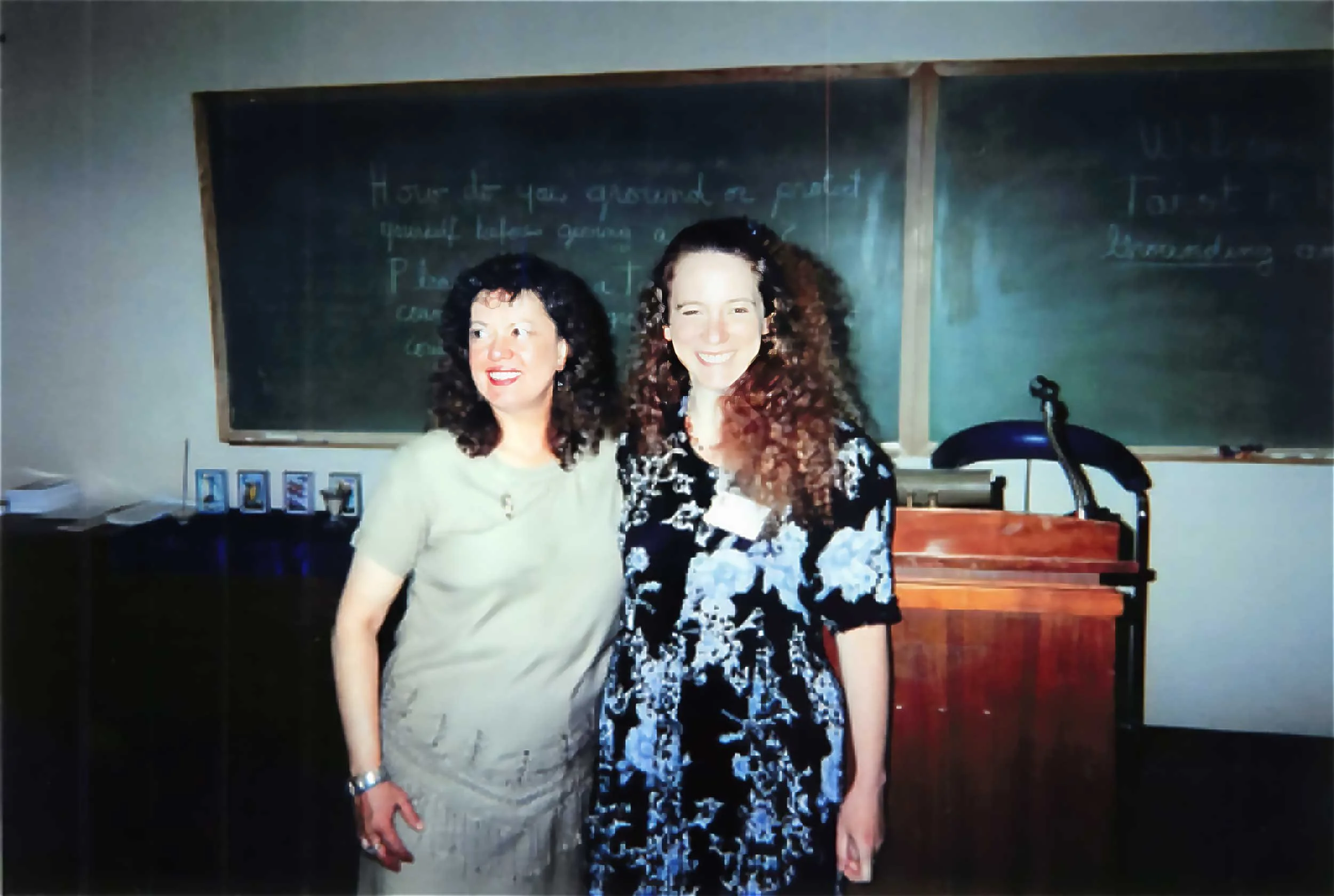 Christiana with Geraldine Amaral at a tarot conference, 2000.