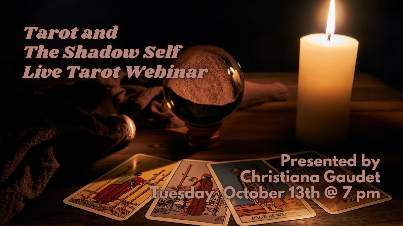 Tuesday, October 13, 7 pm to 8 pm ET: Tarot and the Shadow Self Live Tarot Webinar