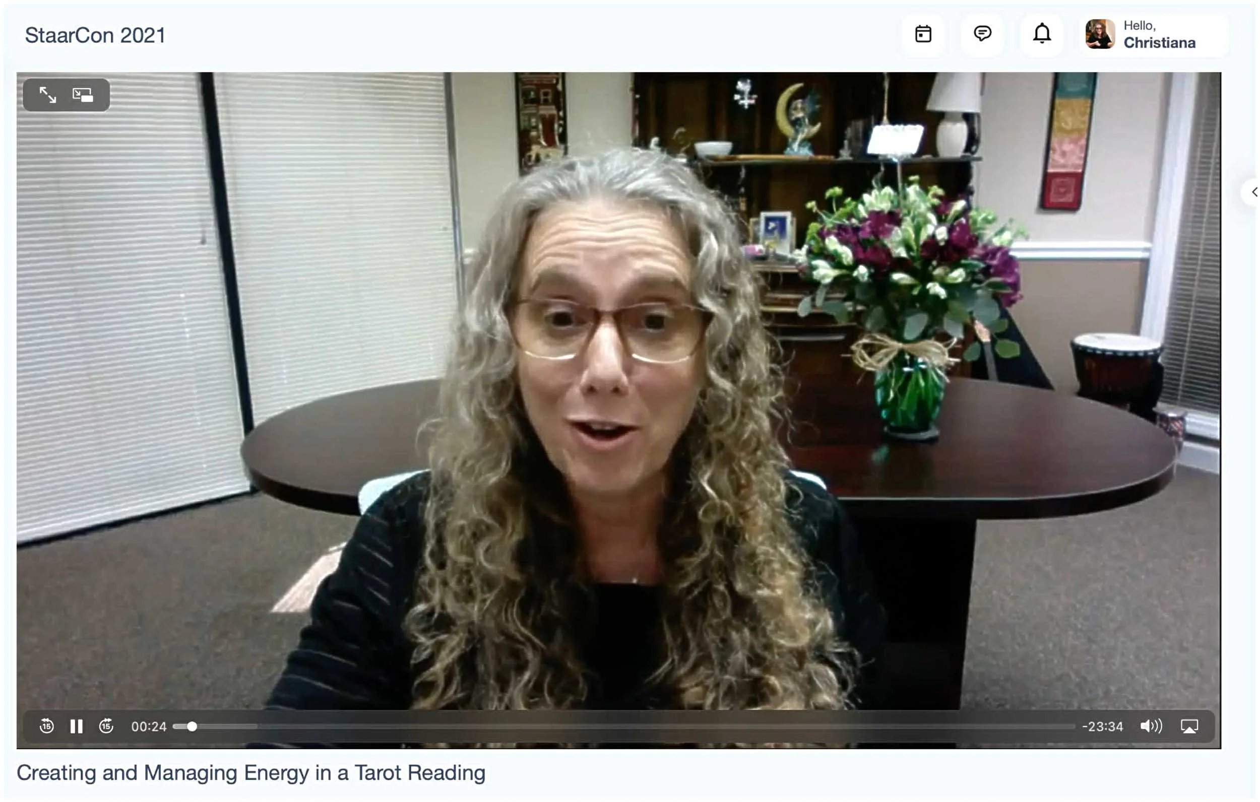 Christiana Gaudet presenting virtually at StaarCon 2021.