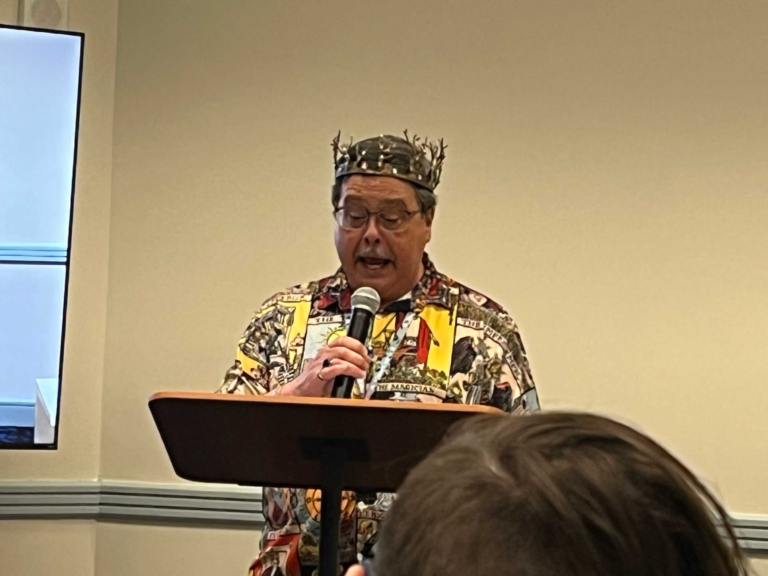 John Sorbo singing at the Bardic Circle, StaarCon 5