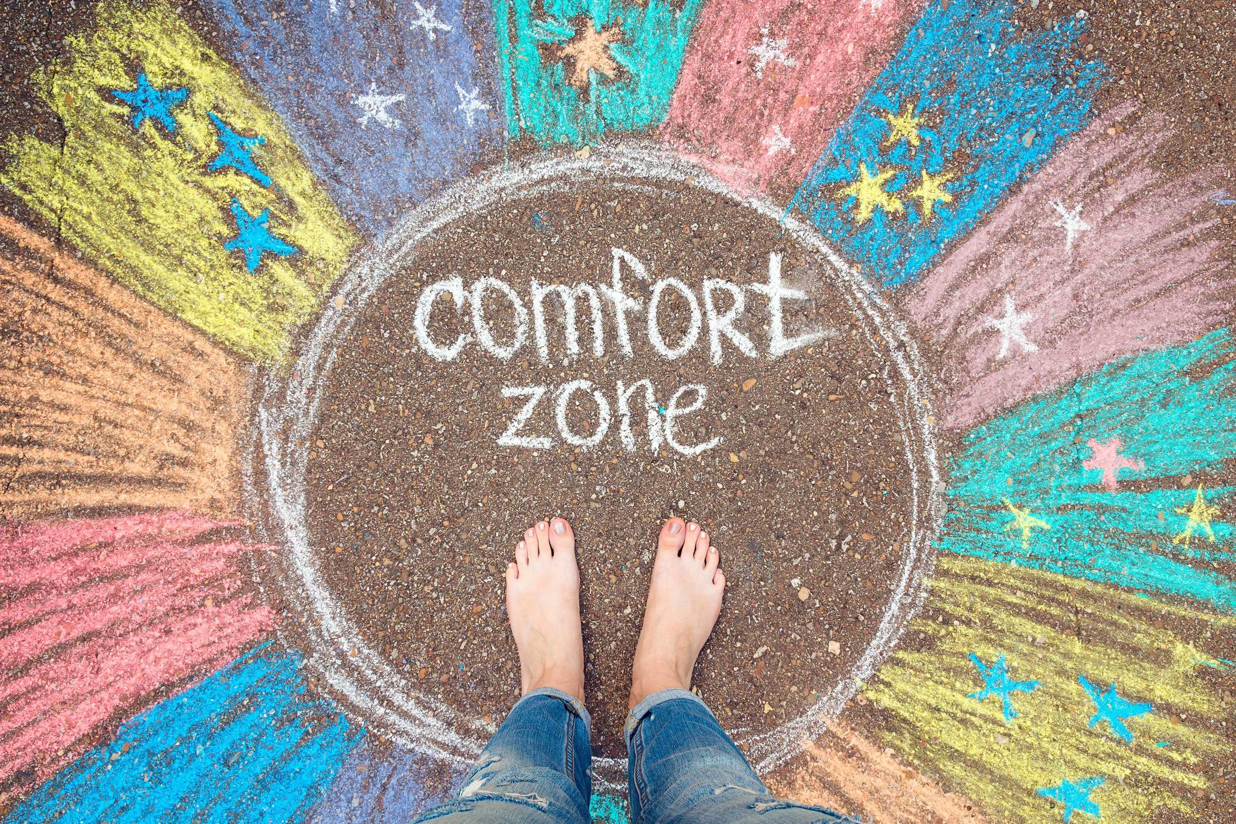 Concept image of the comfort zone, and the need to leave it.