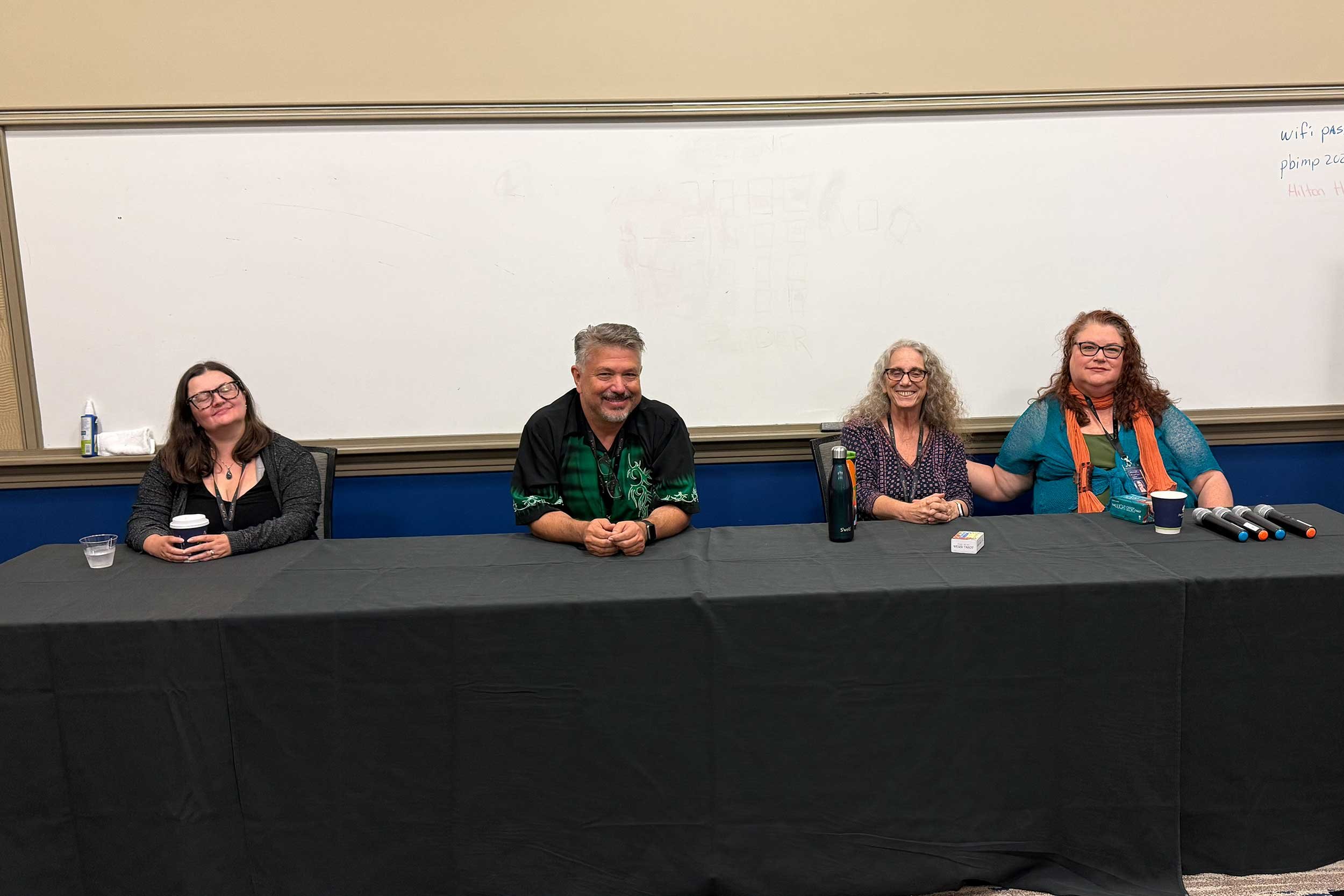 Tarot Business Panel at StaarCon 6, left to right Hilary Parry Haggerty, Joseph Farrar, Christiana Gaudet, Heather Gaffney-Darnell.