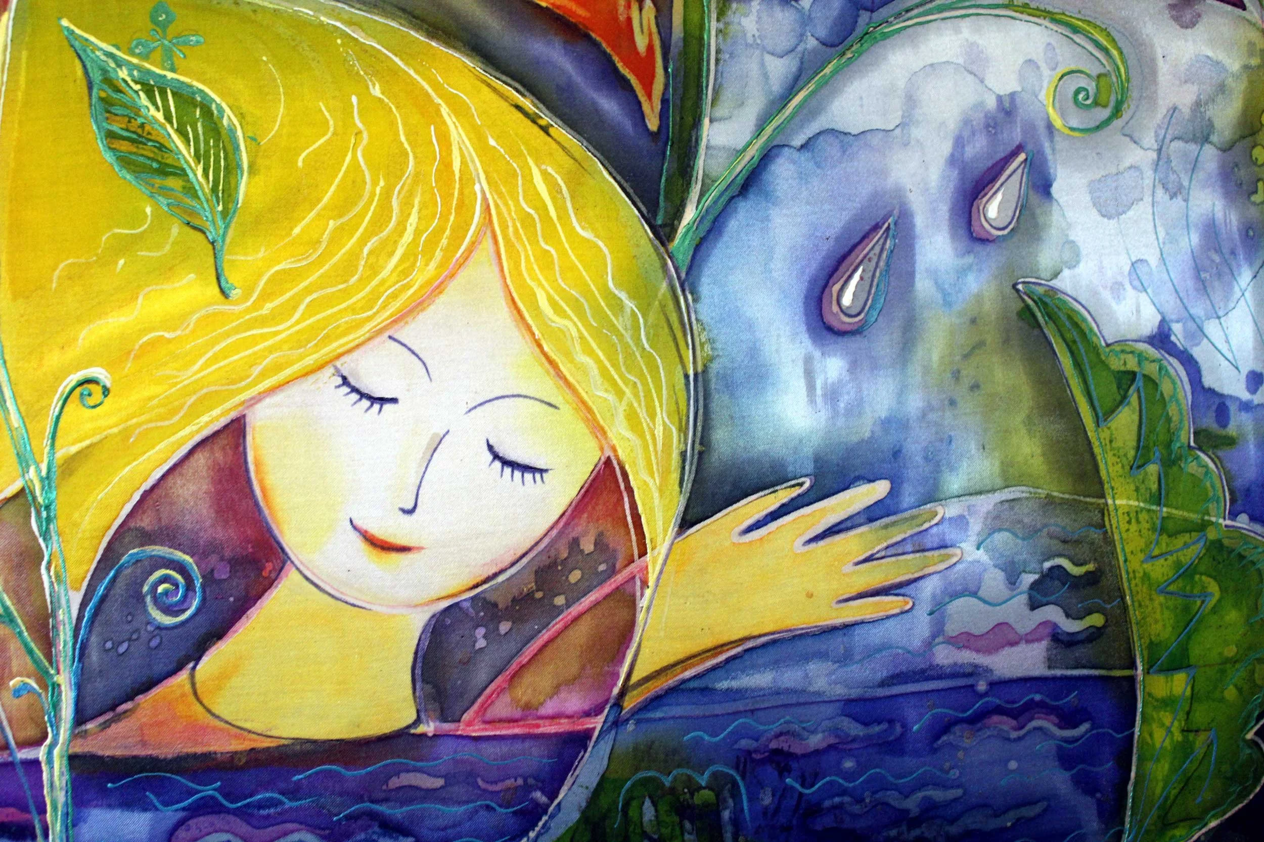 Conceptual art of a woman and the ocean.