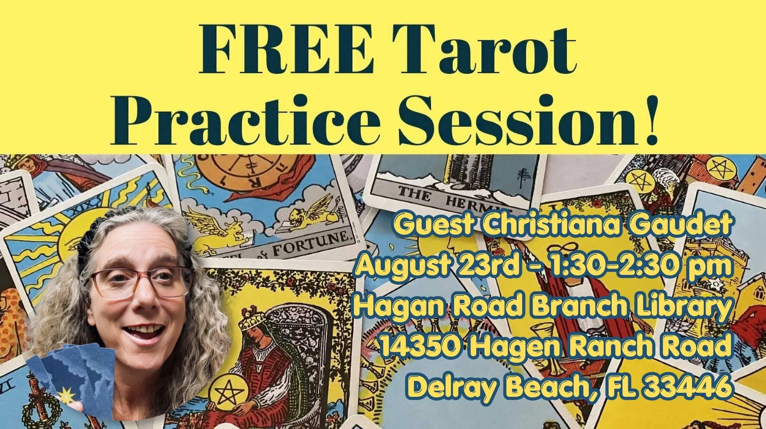 Free Tarot Practice Session with Christiana and Brenda Elizabeth - Sunday, August 23rd, 1:30 to 3:30 pm.