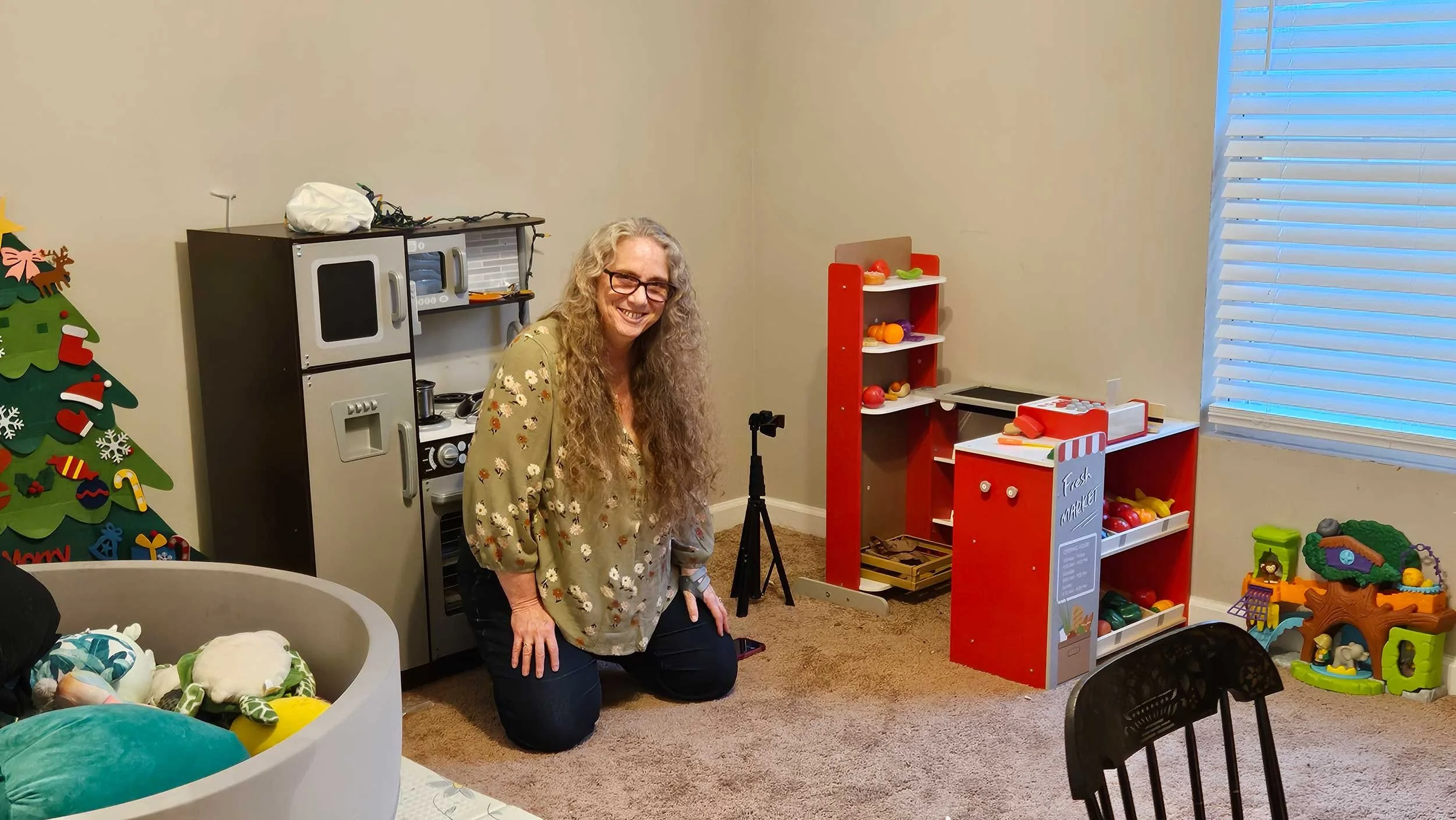 Christiana is waiting for her grandchildren to wake up on Christmas morning.