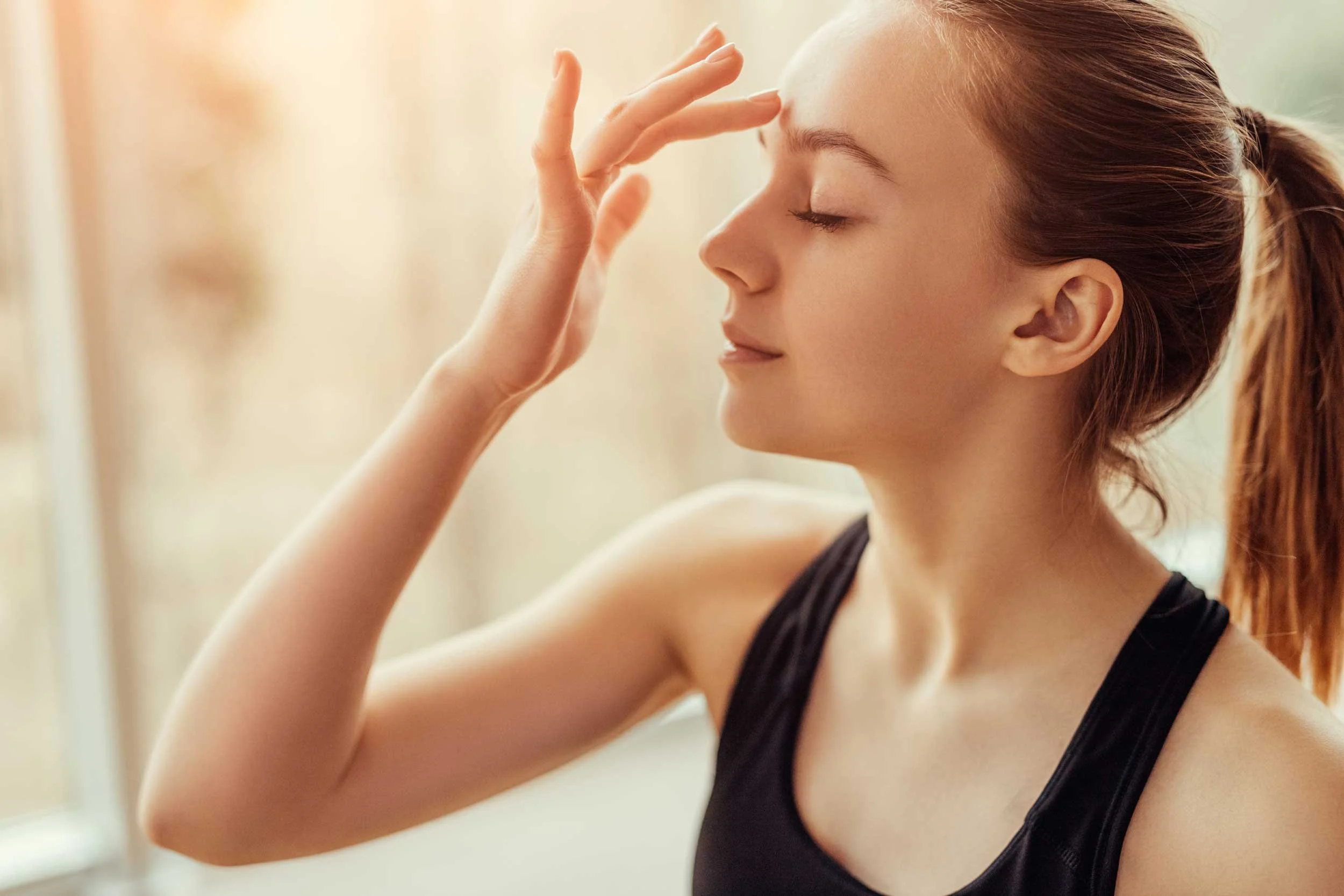 A woman activates her third eye.