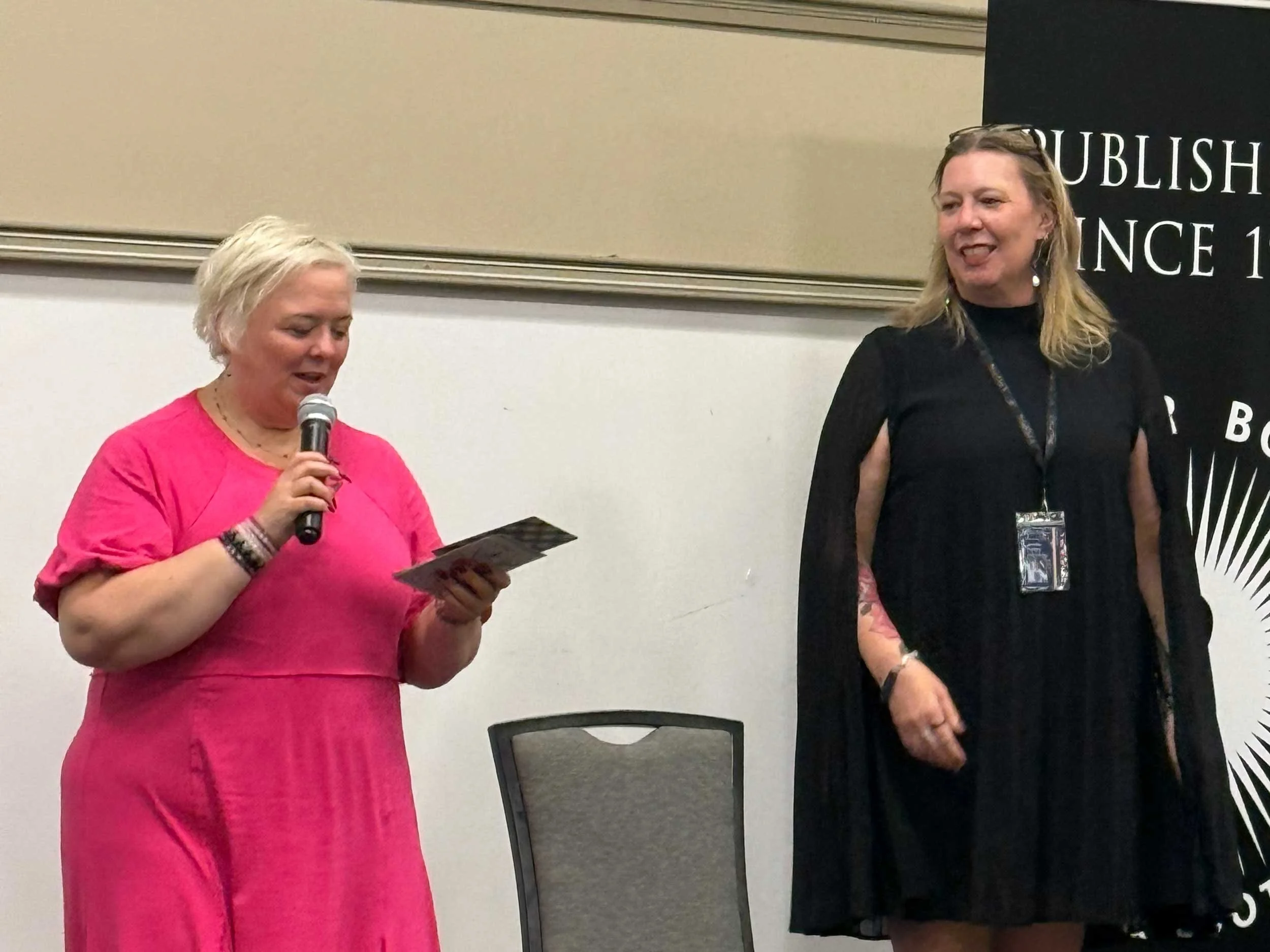 Bex and Jennifer perform at the Tarot Improv event at StaarCon 6.