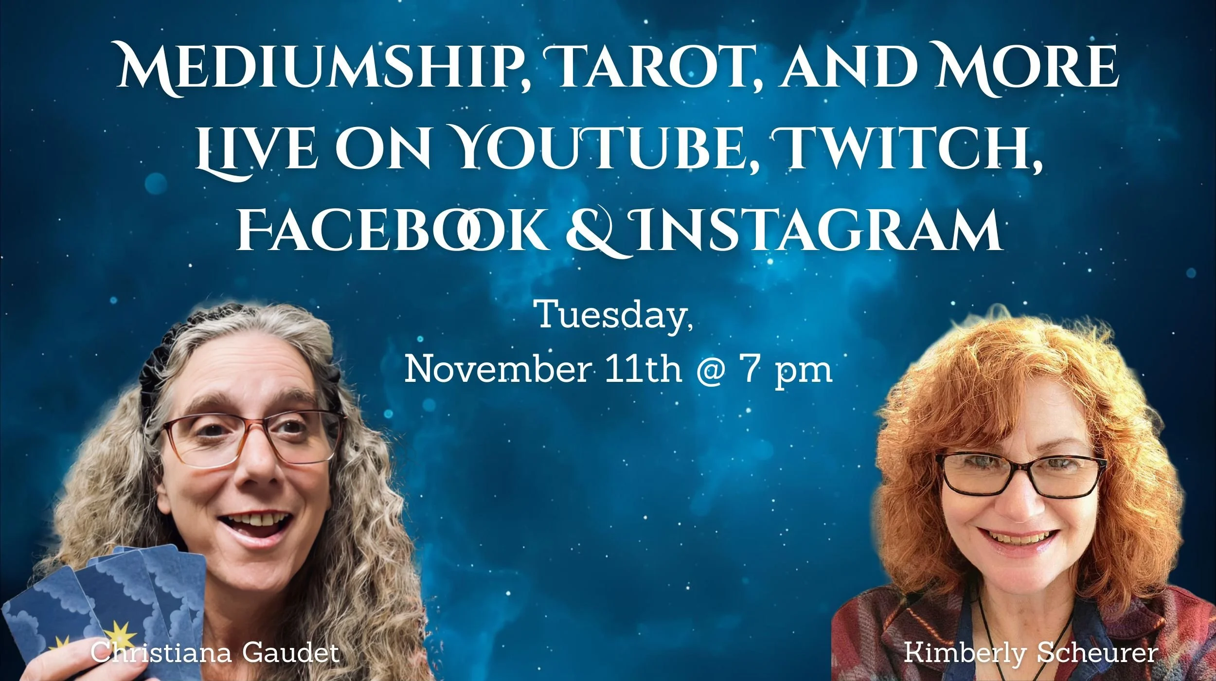 Mediumship, Tarot, and More Live Webinar - Tuesday, November 11th @ 7 pm.
