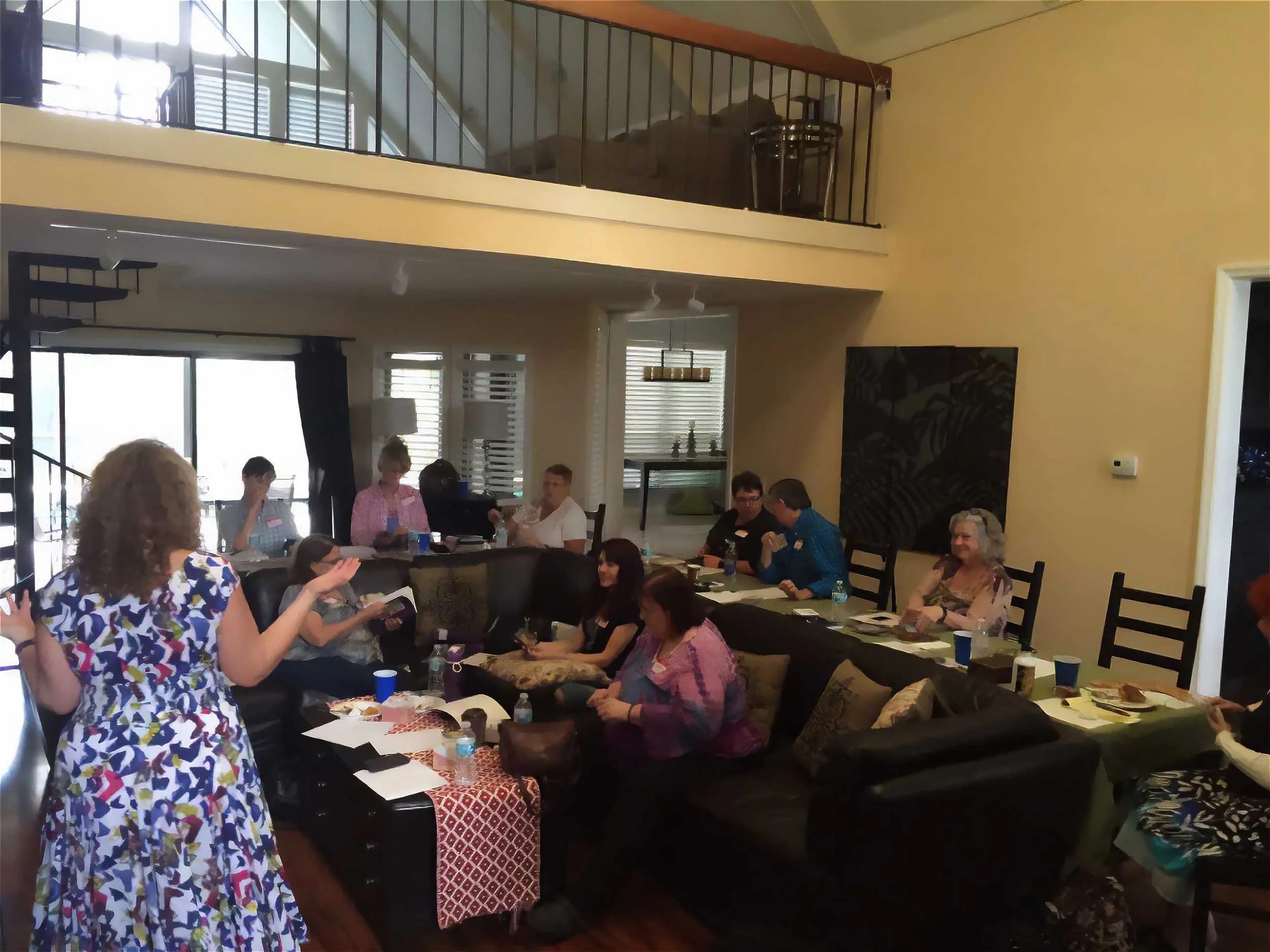 Christiana teaching at Retreat Day at Mitchell Osborn's home, 2016.