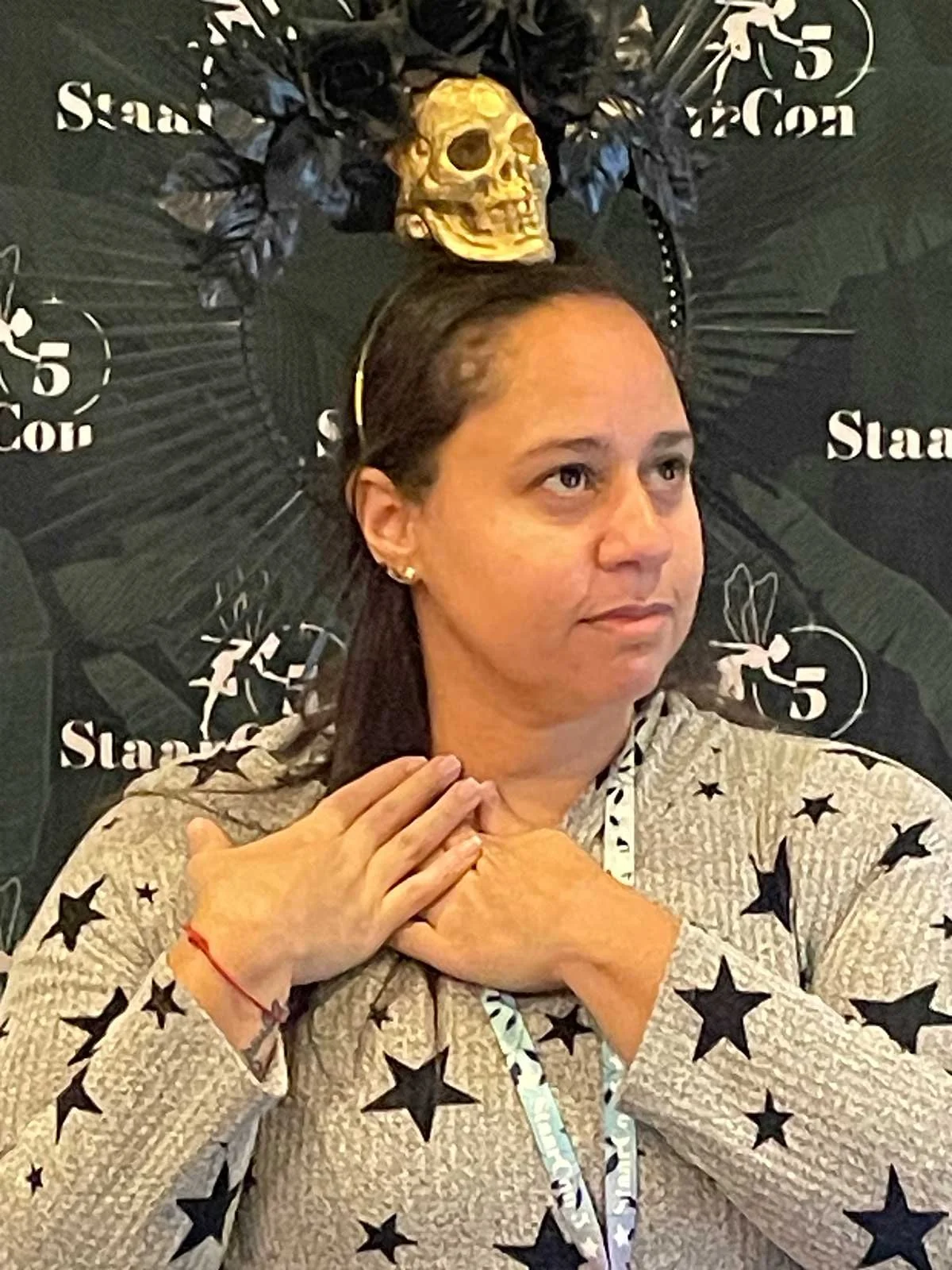 StaarCon volunteer Melissa as Major Arcana Death.