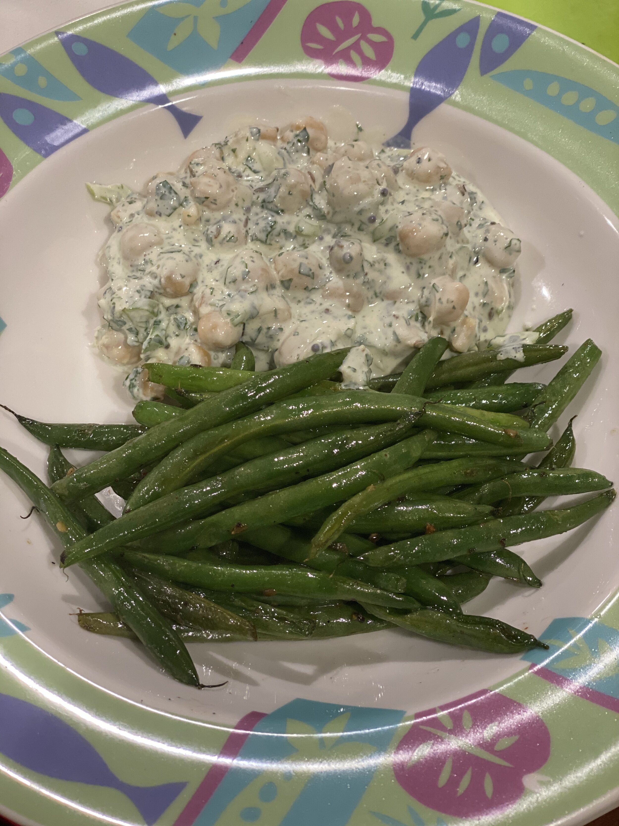 Chef Pearl's chick pea salad and garlic string beans sess. 4.jpg