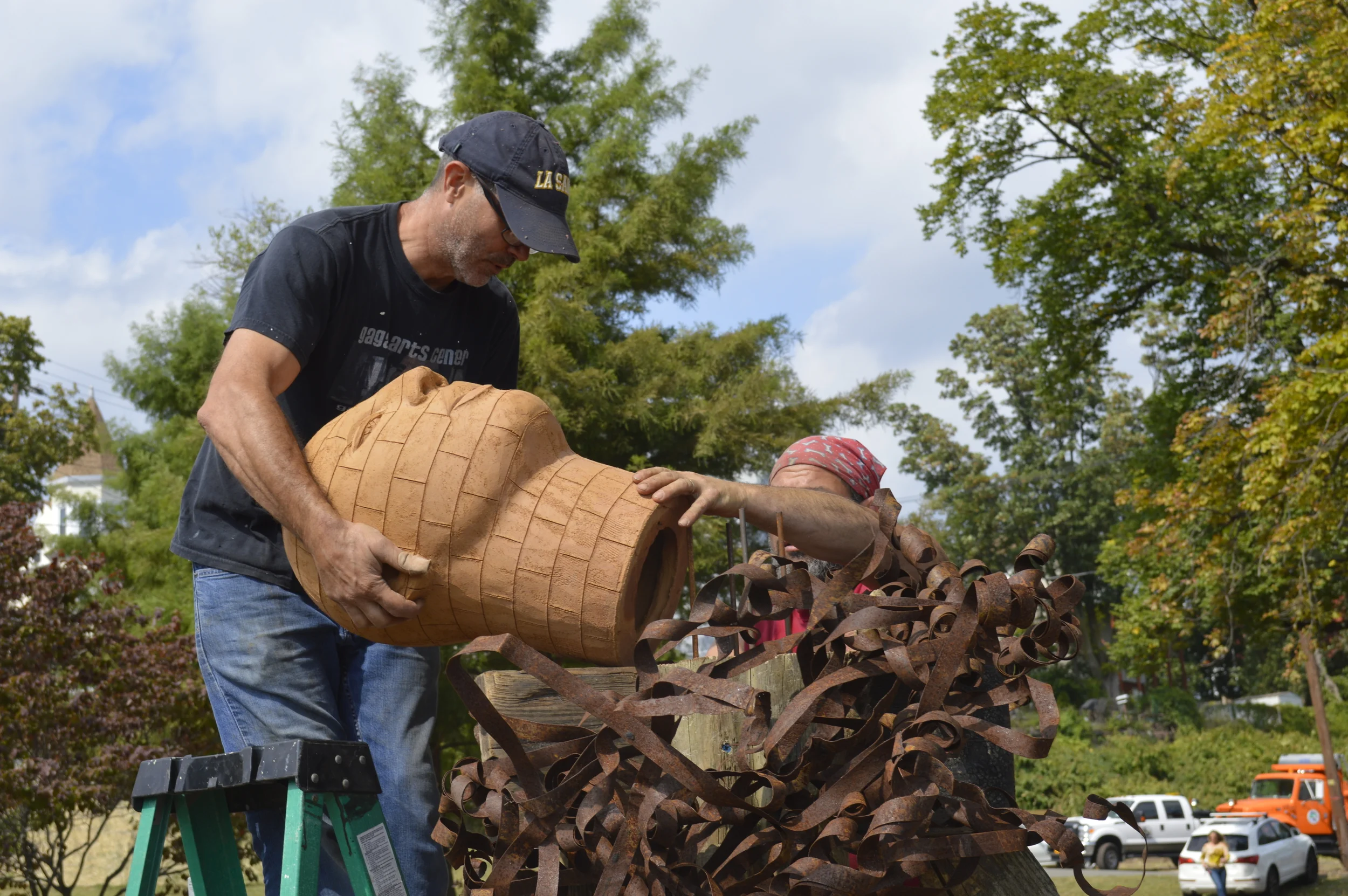 James Tyler & Eric Laxman constructing sculpture #1