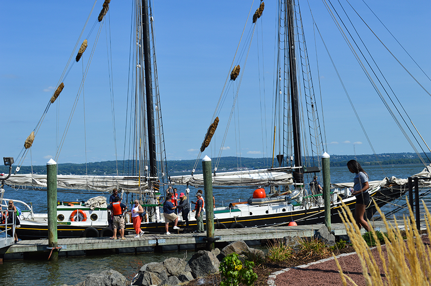 South Street Seaport's schooner Pioneer in Emeline Park, Haverstraw, NY