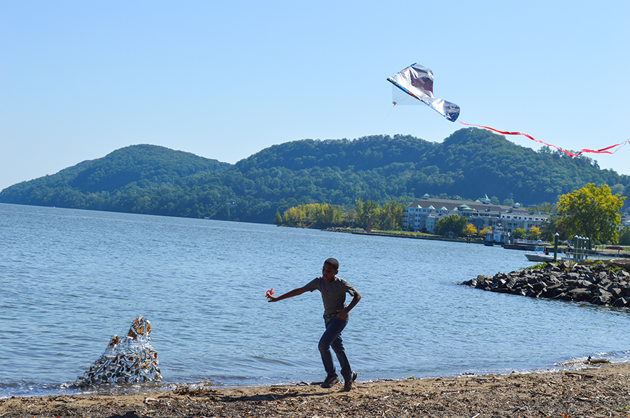 A scene from the Kite Making Project - "Freedom to Fly."