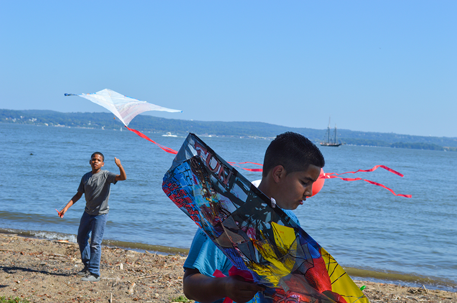 A scene from the Kite Making Project - "Freedom to Fly."