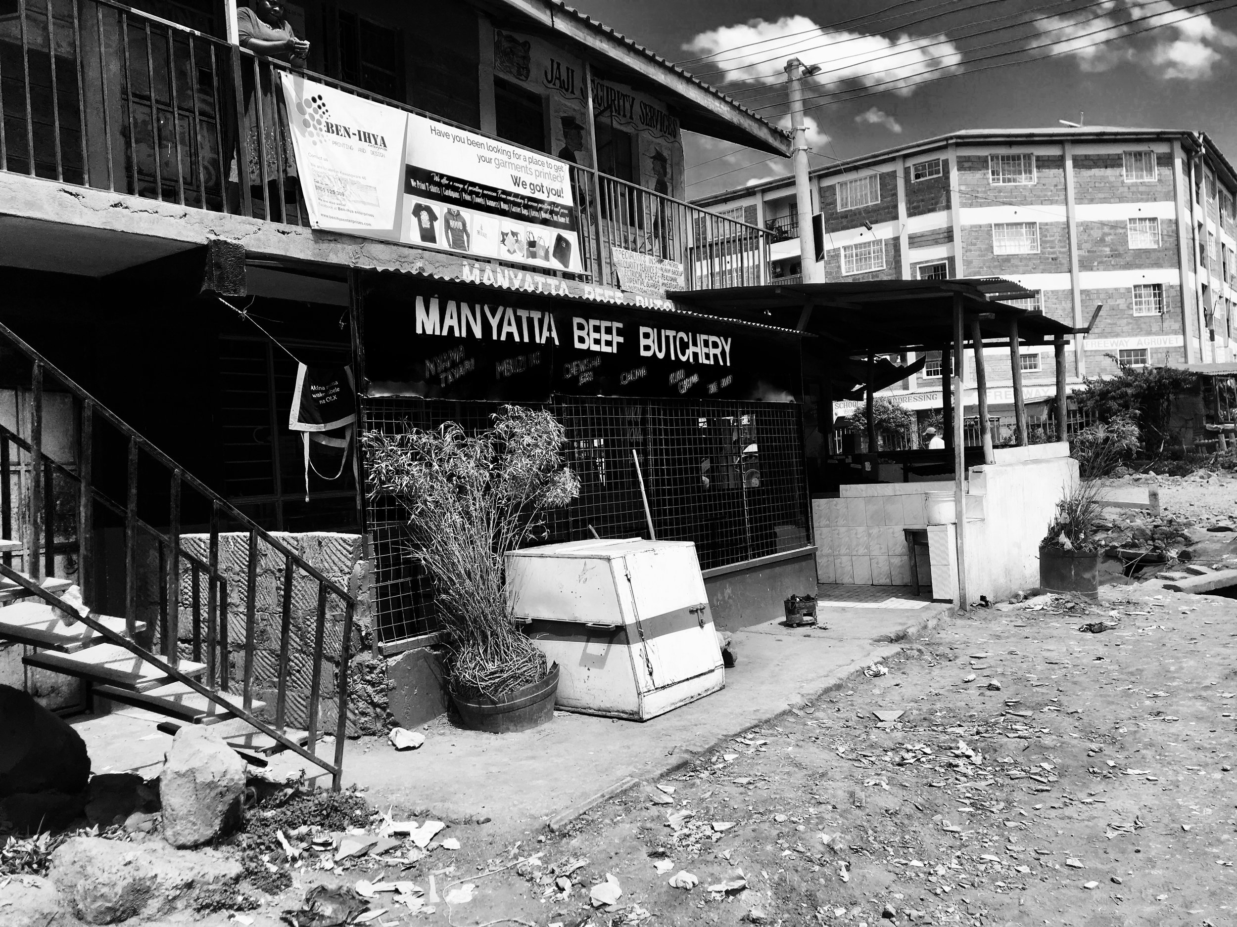 The butchery where some of IAMercy's street boys rest for the night. They sleep in the outer area.