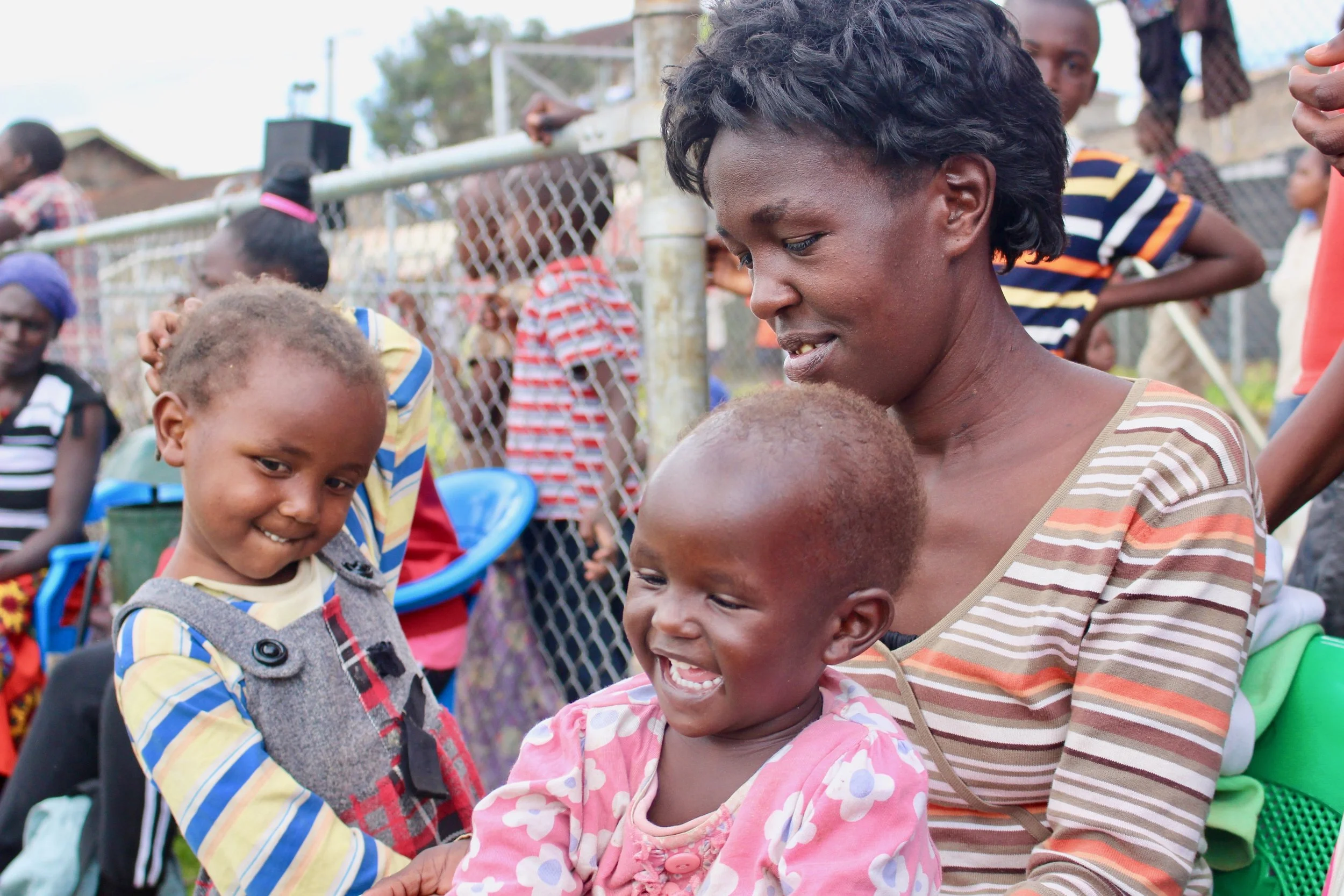 Fidels is seen here with her two small daughters: Mary Njoki (on the left) and Regina (the baby).