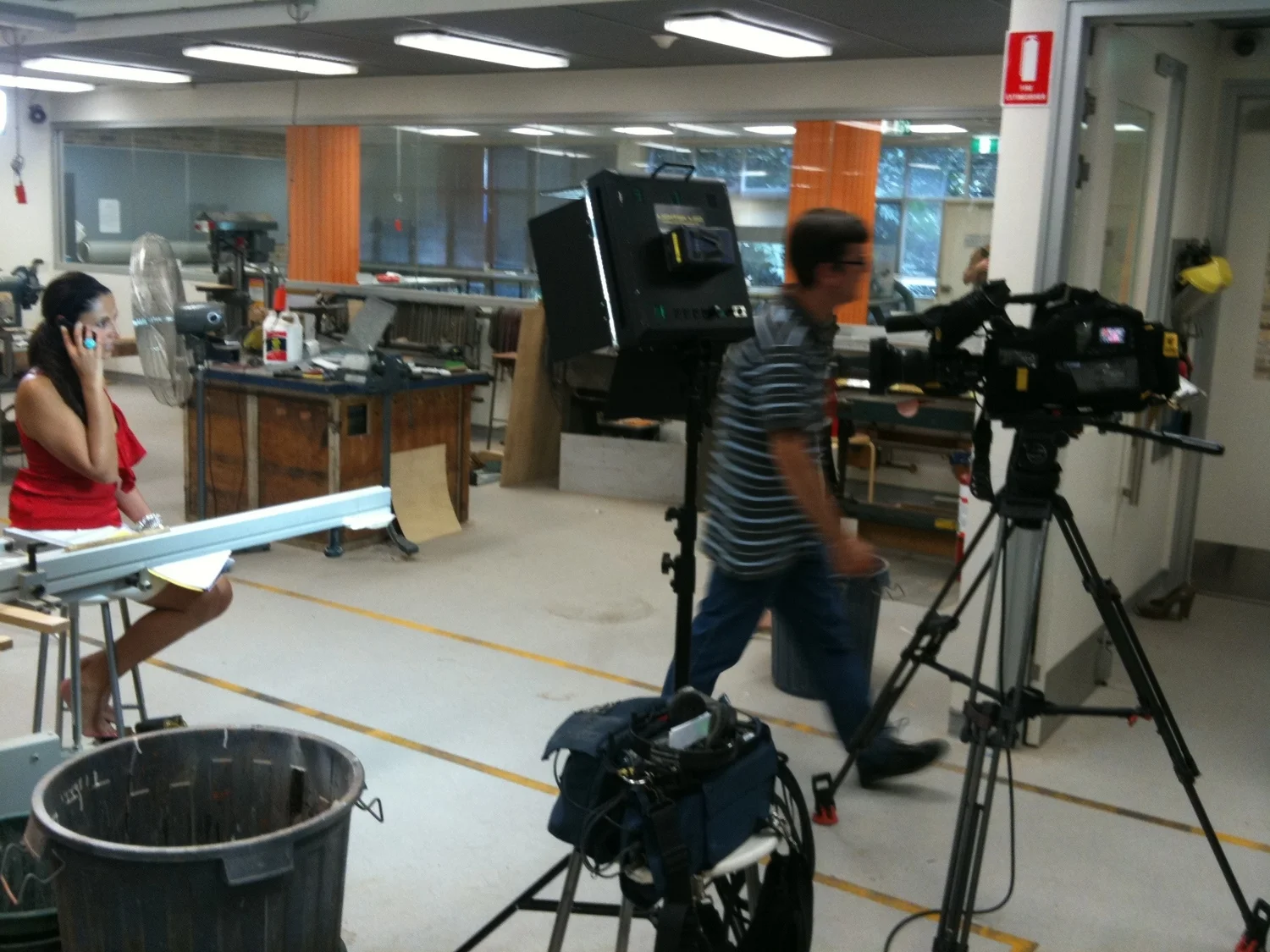 Filming for "Today Tonight."