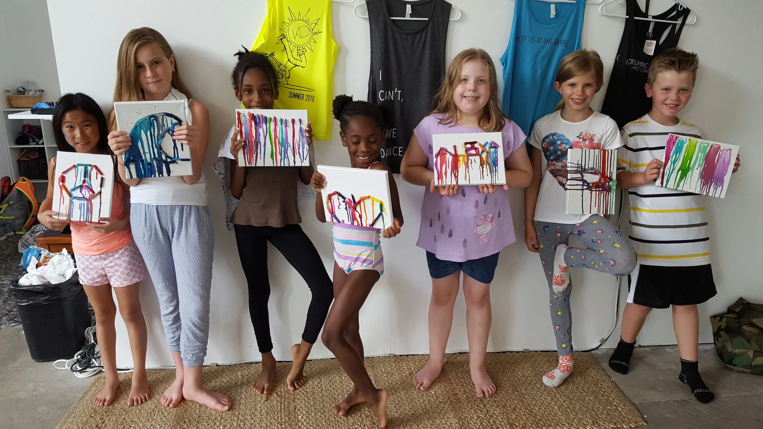 Students show off their crayon artwork!
