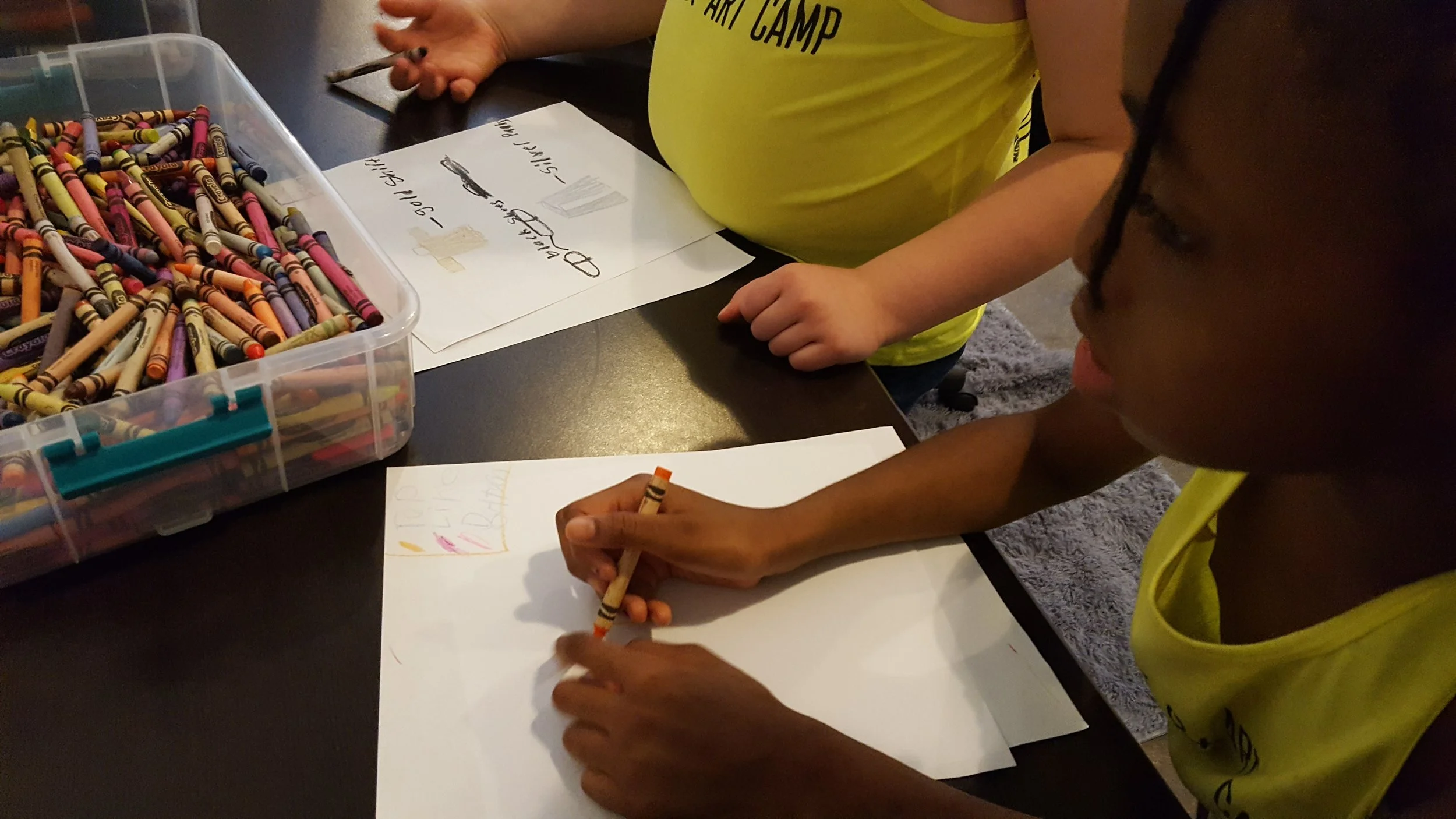 Students during a drawing activity