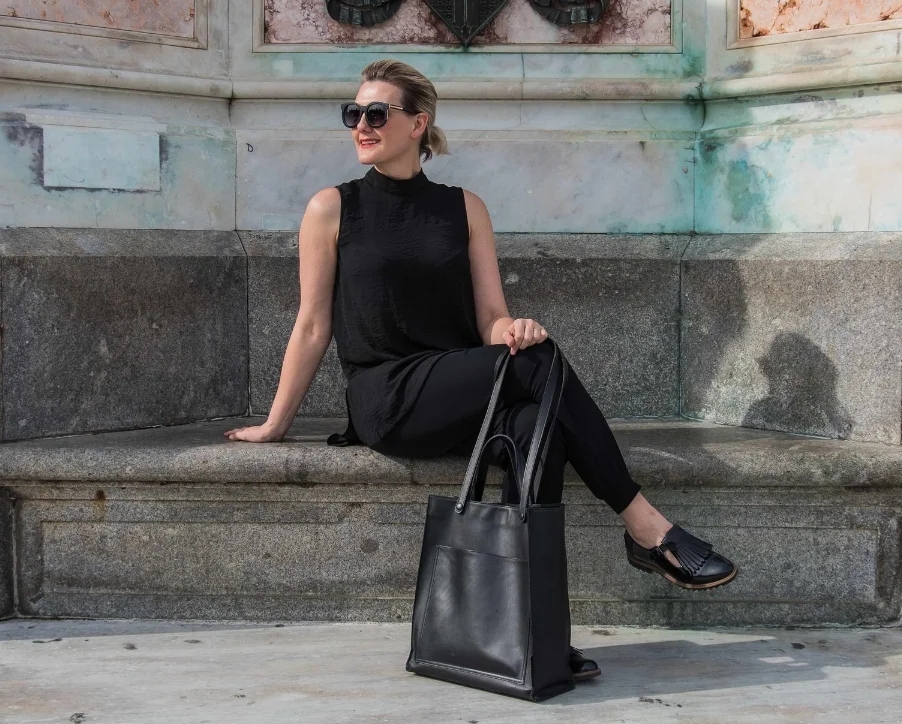 Leather Shopper / Tote Bag - detachable strap - worn 3 ways