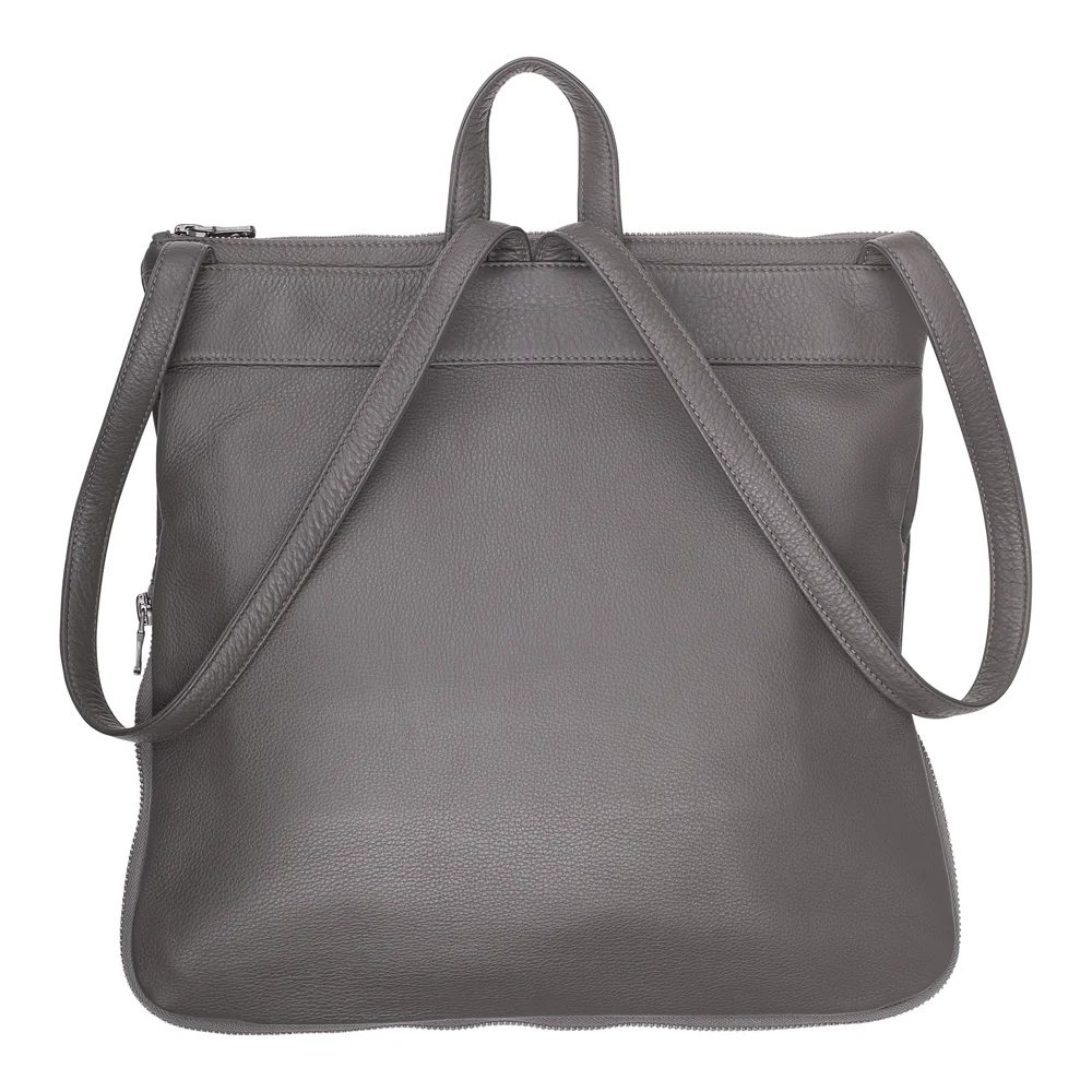3 in 1 Leather Backpack in Grey - Hills & West