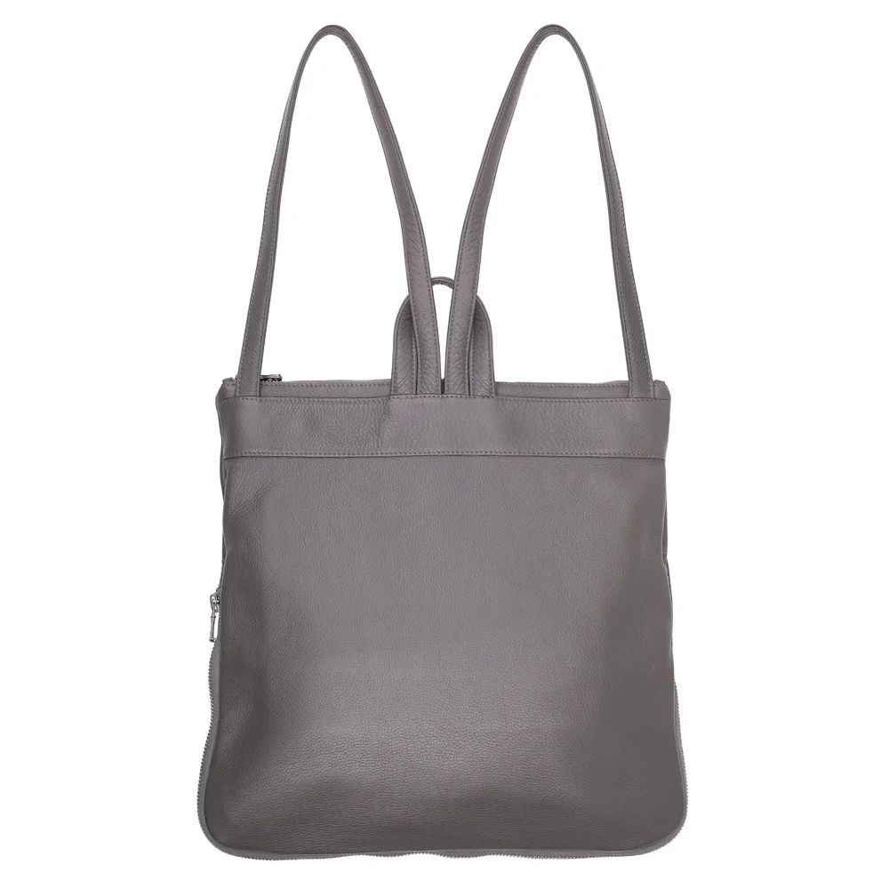 3 in 1 Leather Backpack in Grey - Hills & West