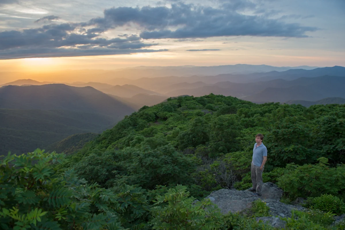 Steve, Sunset at the Craggy Gardens Pinnacle
