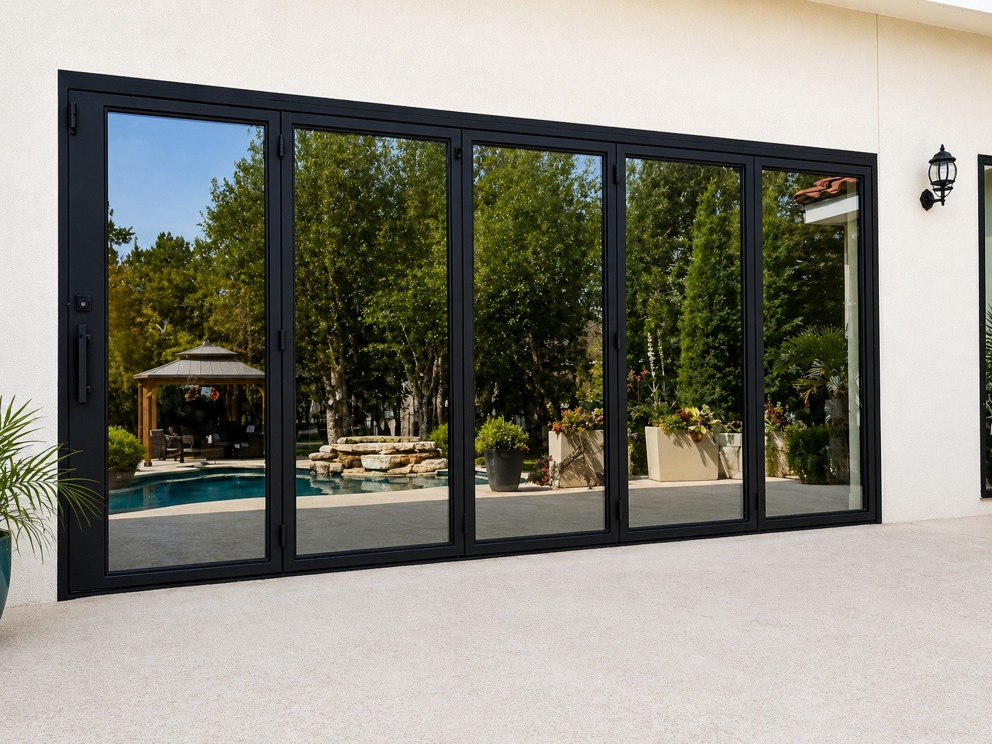 Seamless indoor-outdoor living with this custom multi-panel steel door system. Clean lines, natural light, and a perfect backyard view.

Email us to start your project!
http://www.olympusdoorsaustin.com
#LuxuryLiving #DreamHome #ModernWindows #SteelA