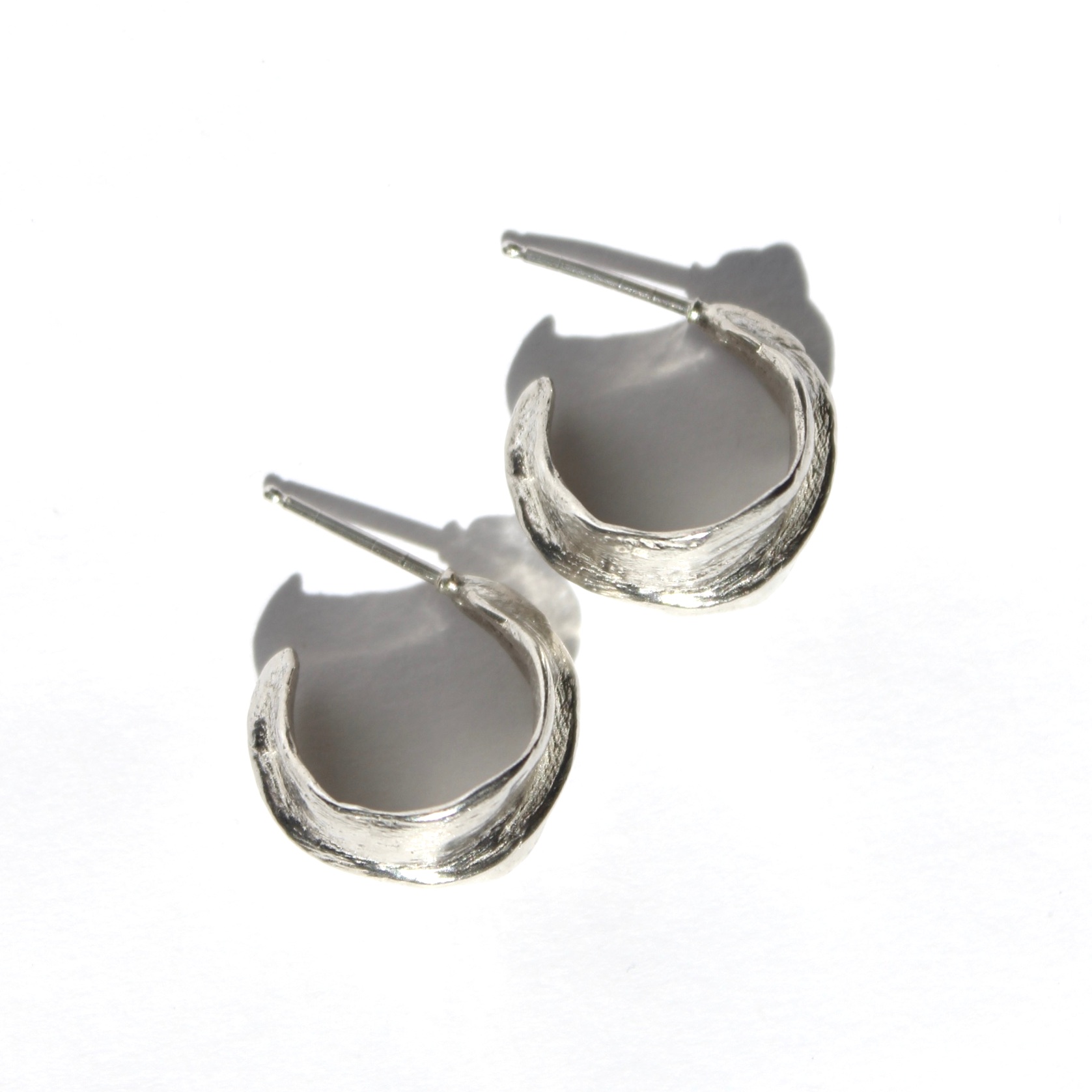 small touched hoops in silver — ANNiKA Jewelry