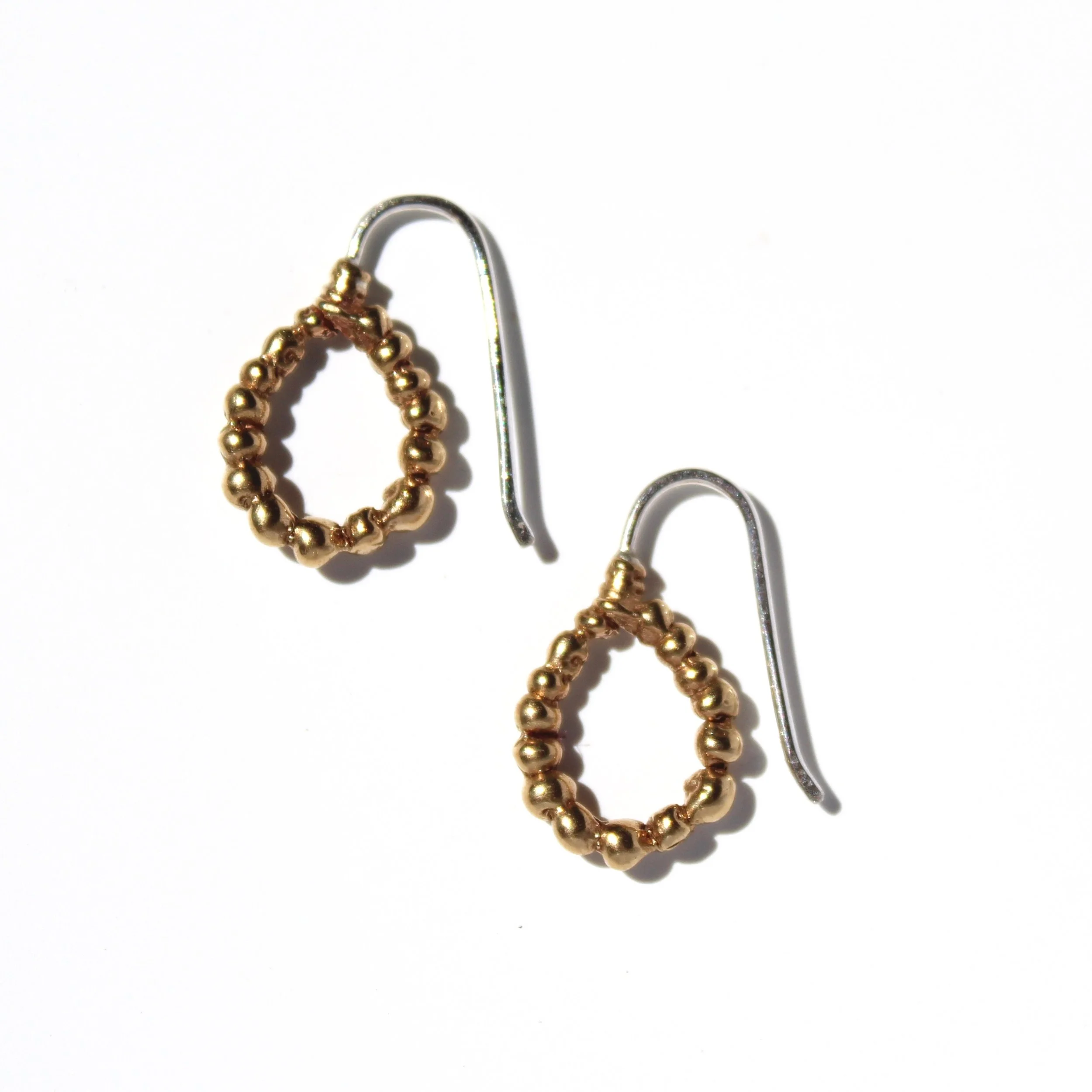 beaded drops in brass