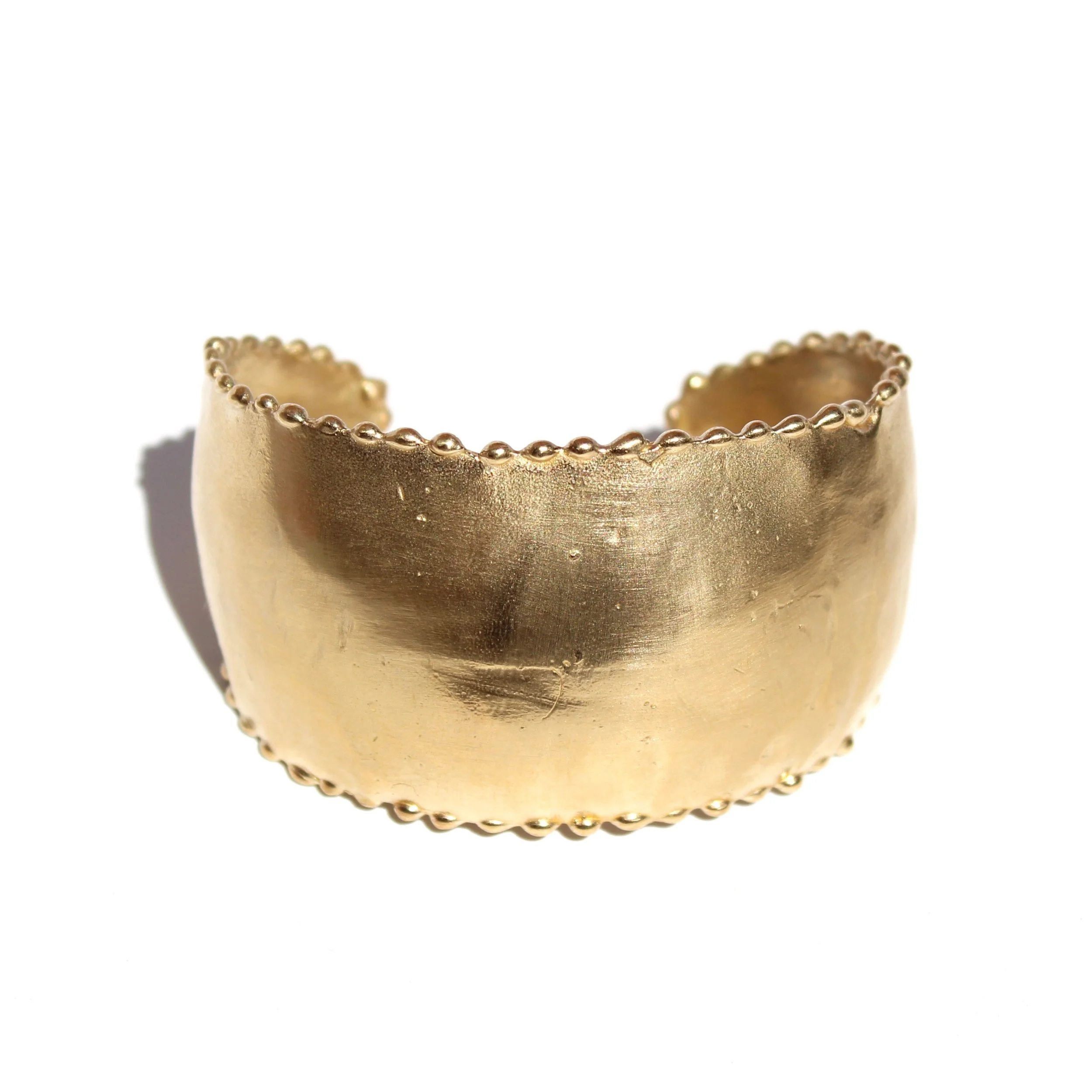 beaded cuff in brass