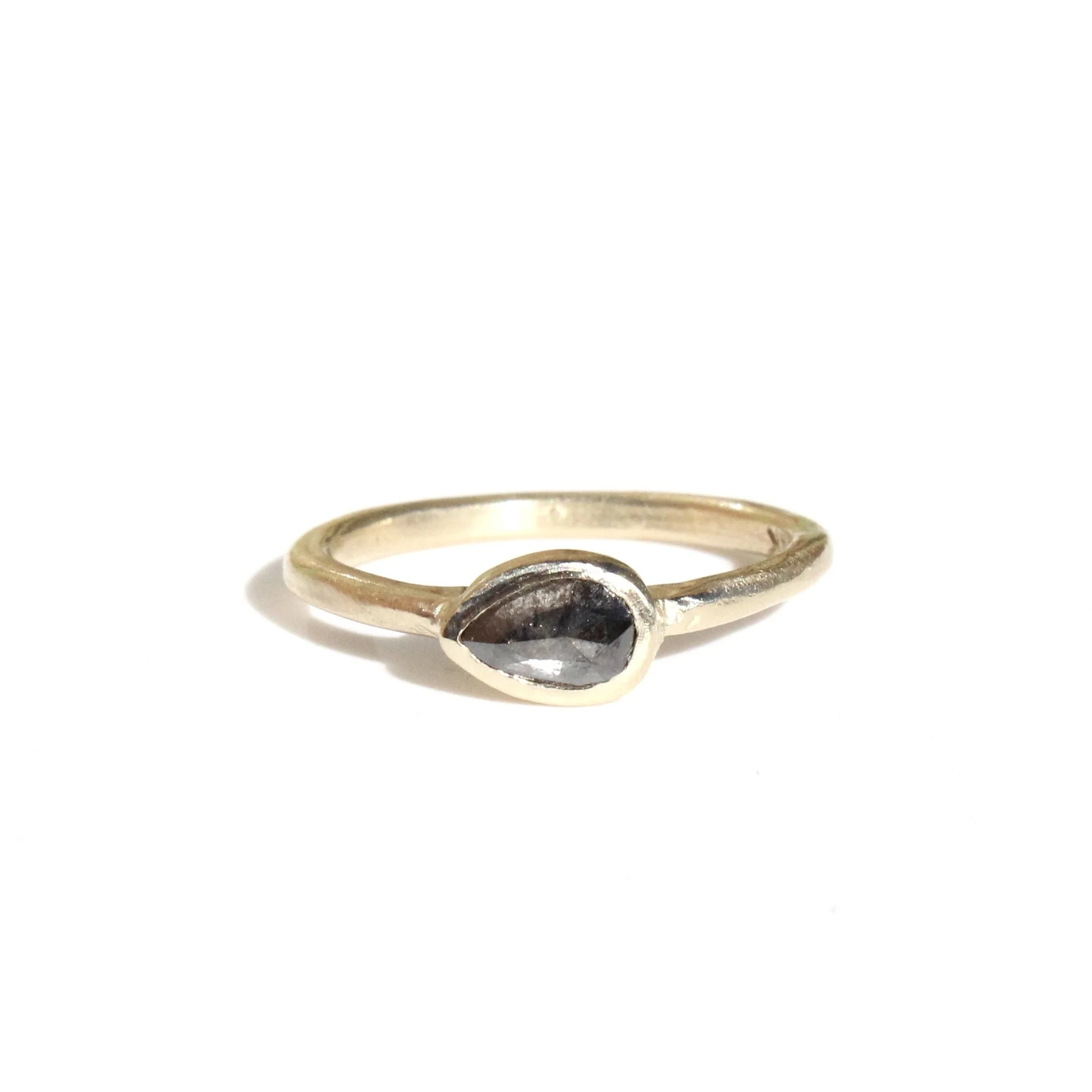 teardrop grey diamond solitaire